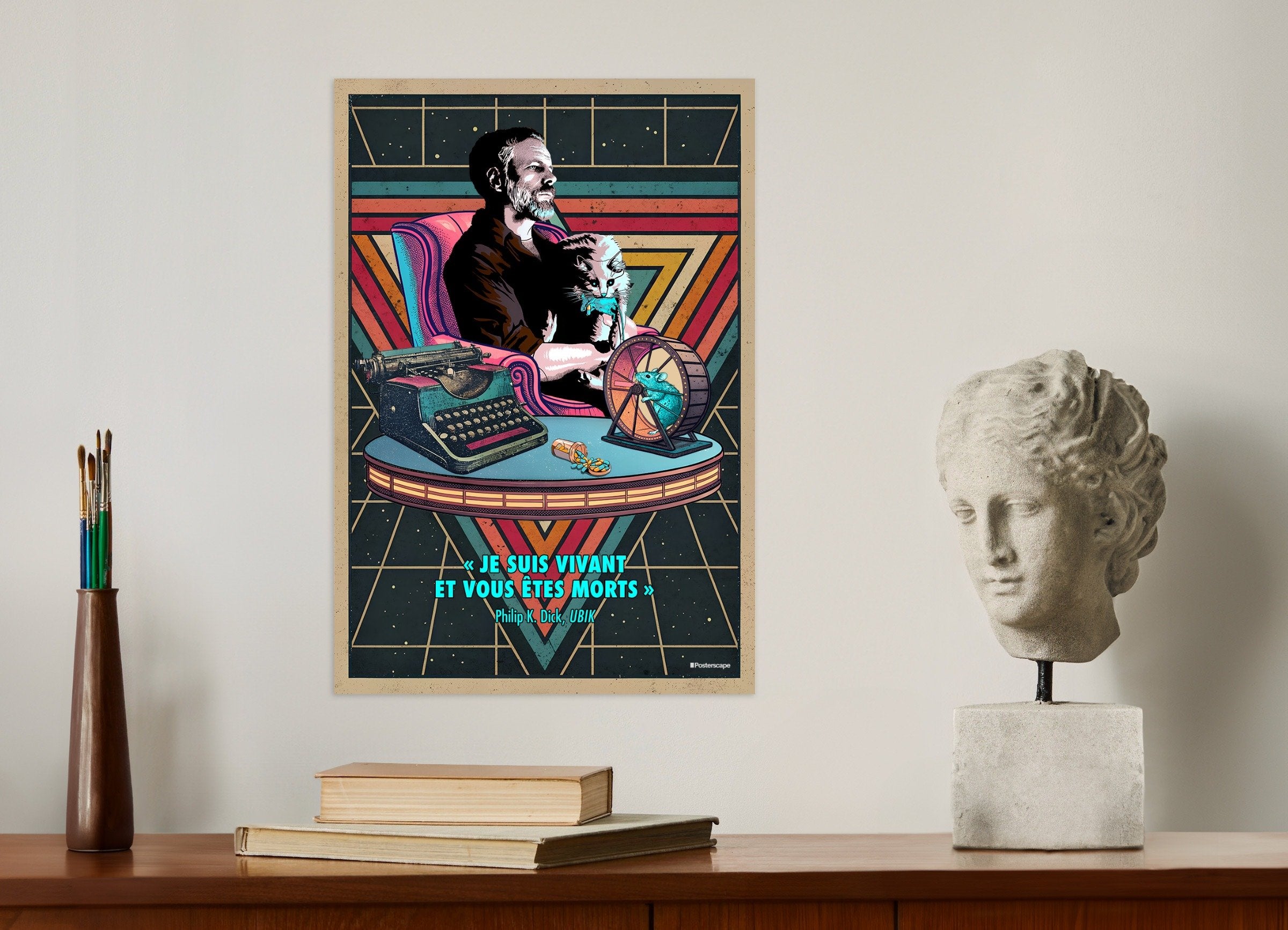 Philip K. Dick Poster - "I Am Alive And You Are Dead" - Retro Sci-Fi Print