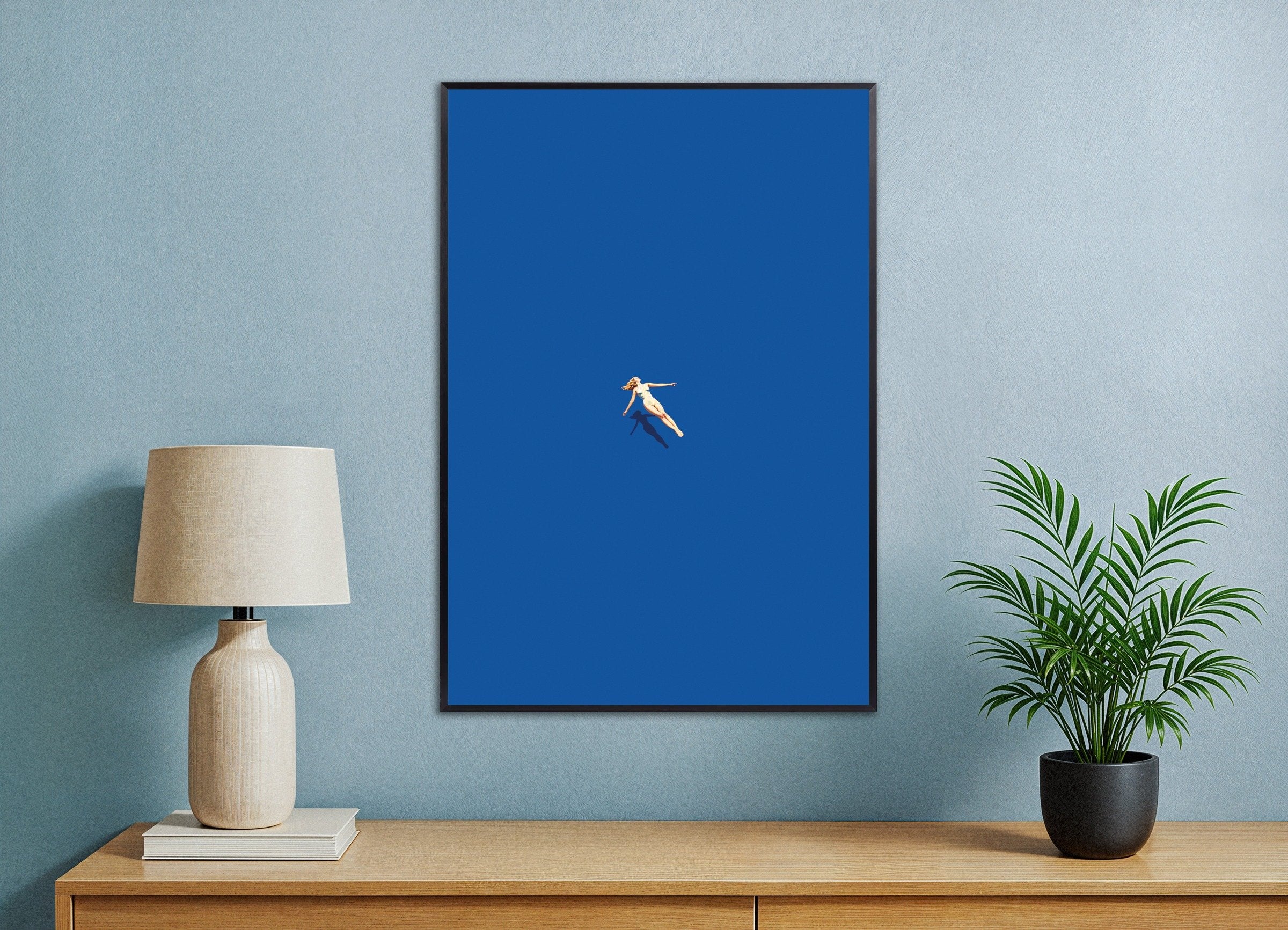 Woman floating on water, SPA poster