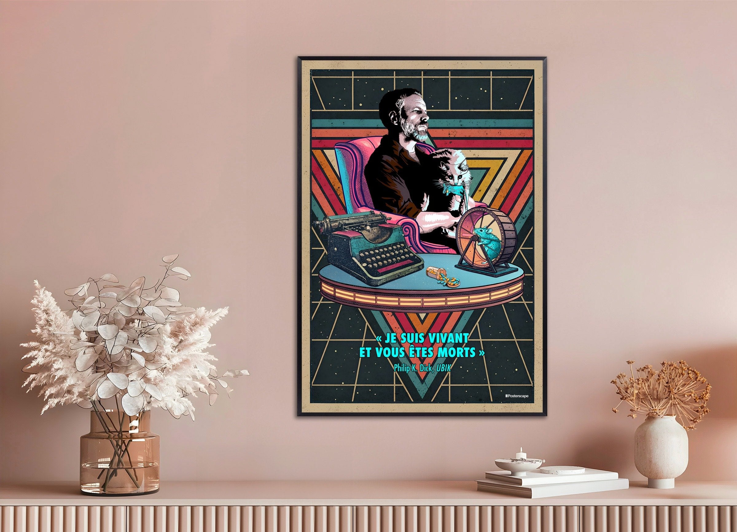 Philip K. Dick Poster - "I Am Alive And You Are Dead" - Retro Sci-Fi Print