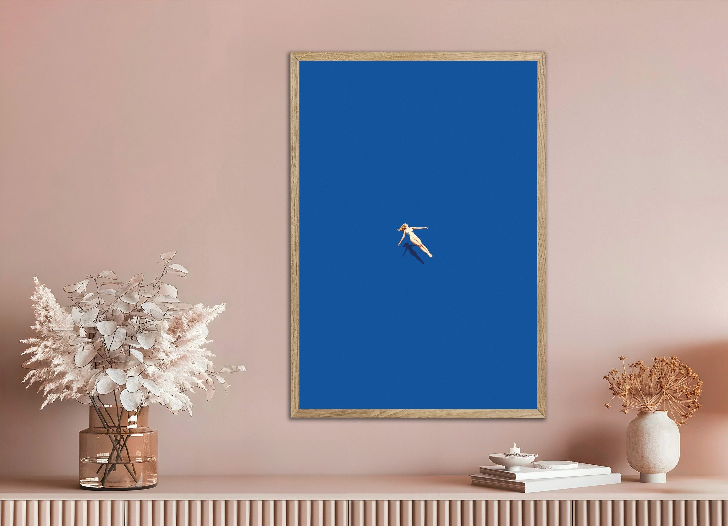 Woman floating on water, SPA poster