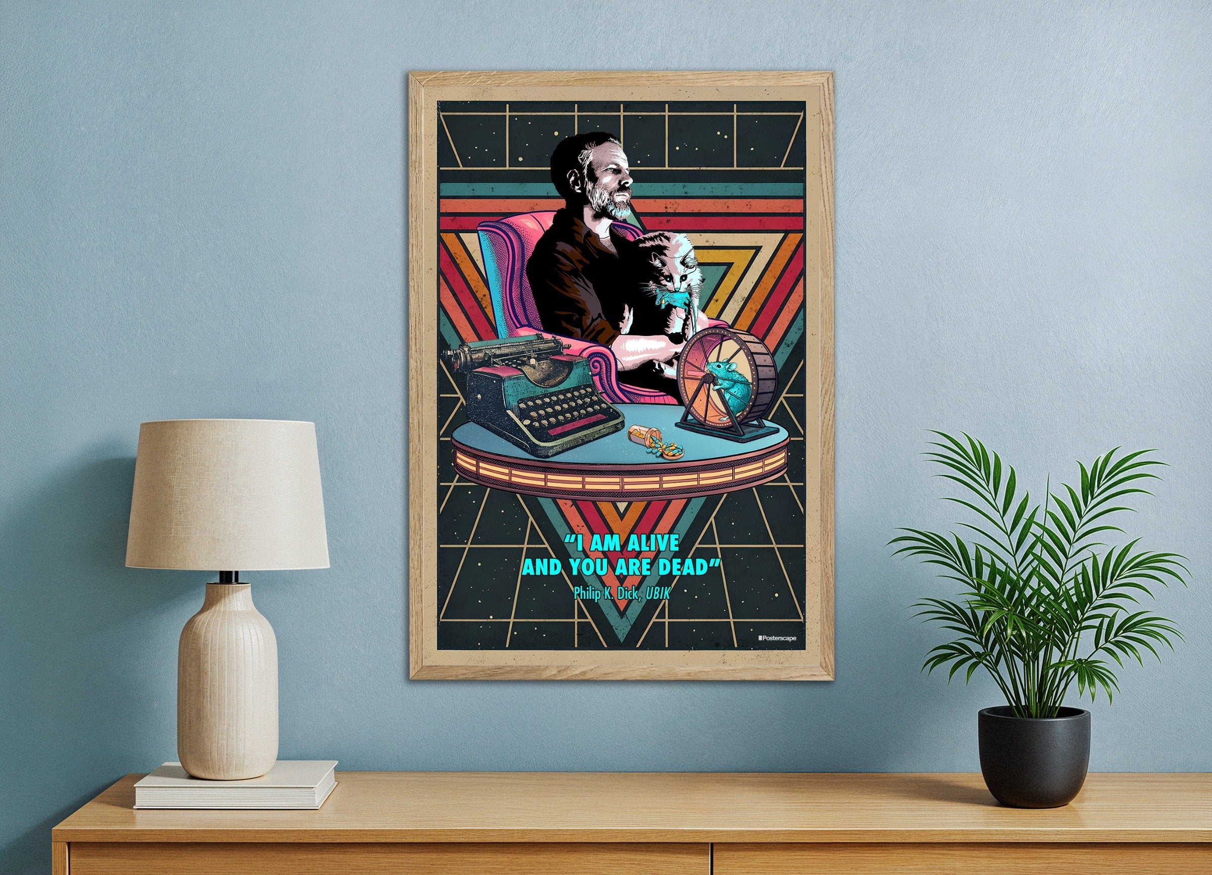 Philip K. Dick Poster - "I Am Alive And You Are Dead" - Retro Sci-Fi Print