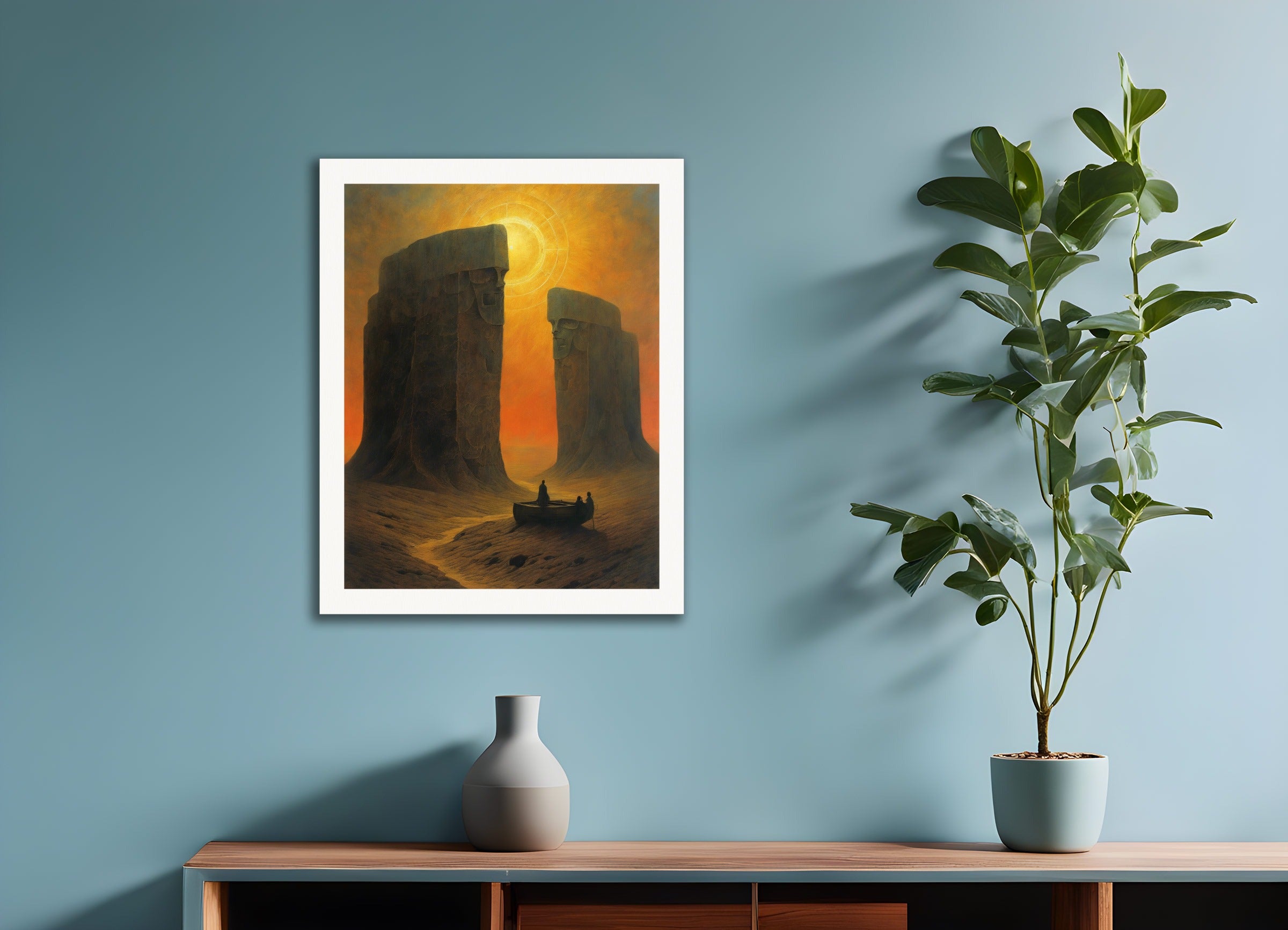 Poster: Illustration of deinforced, atmospheric, dark and mystical band illustration,