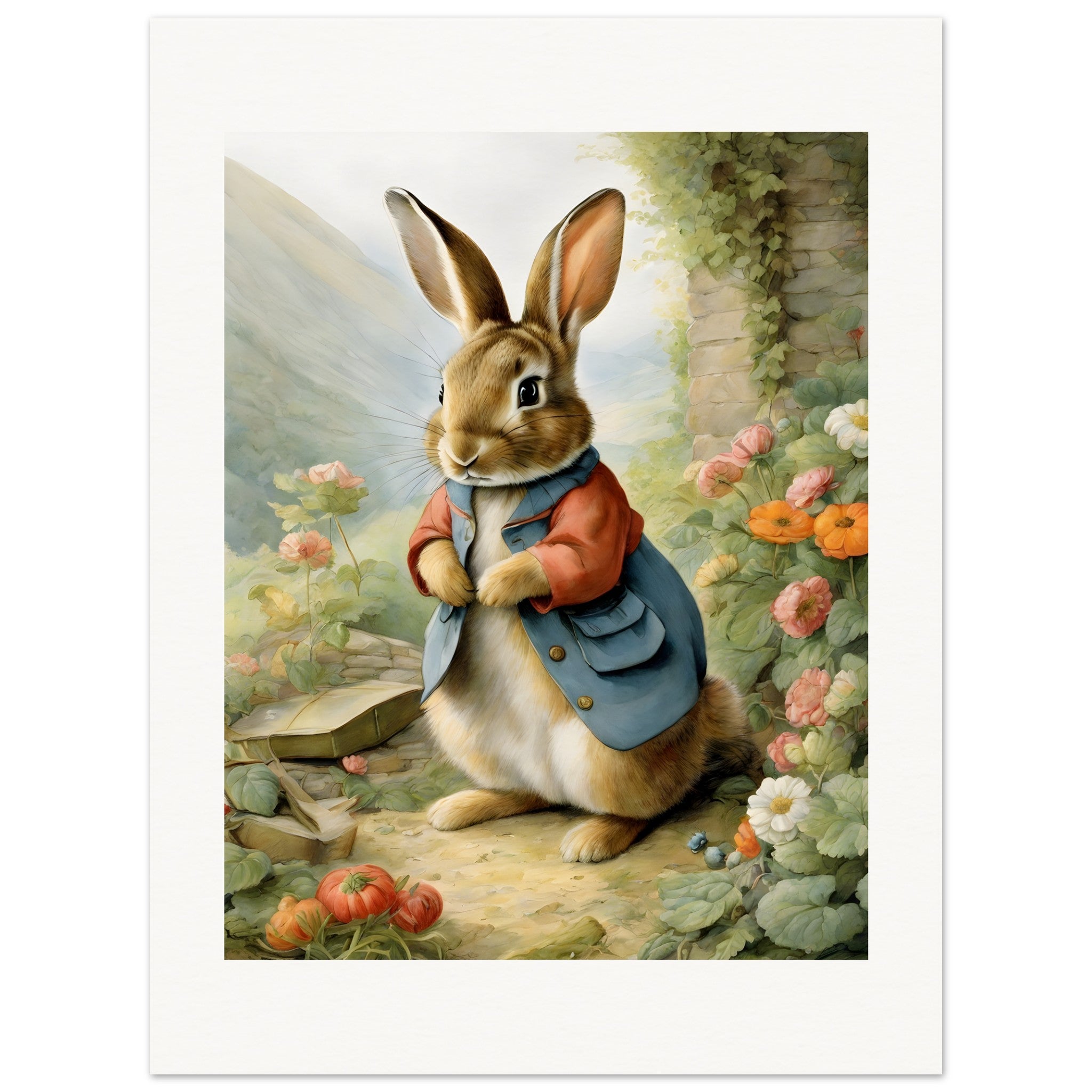 Charming tales, delicate British watercolors, Rabbit - Poster