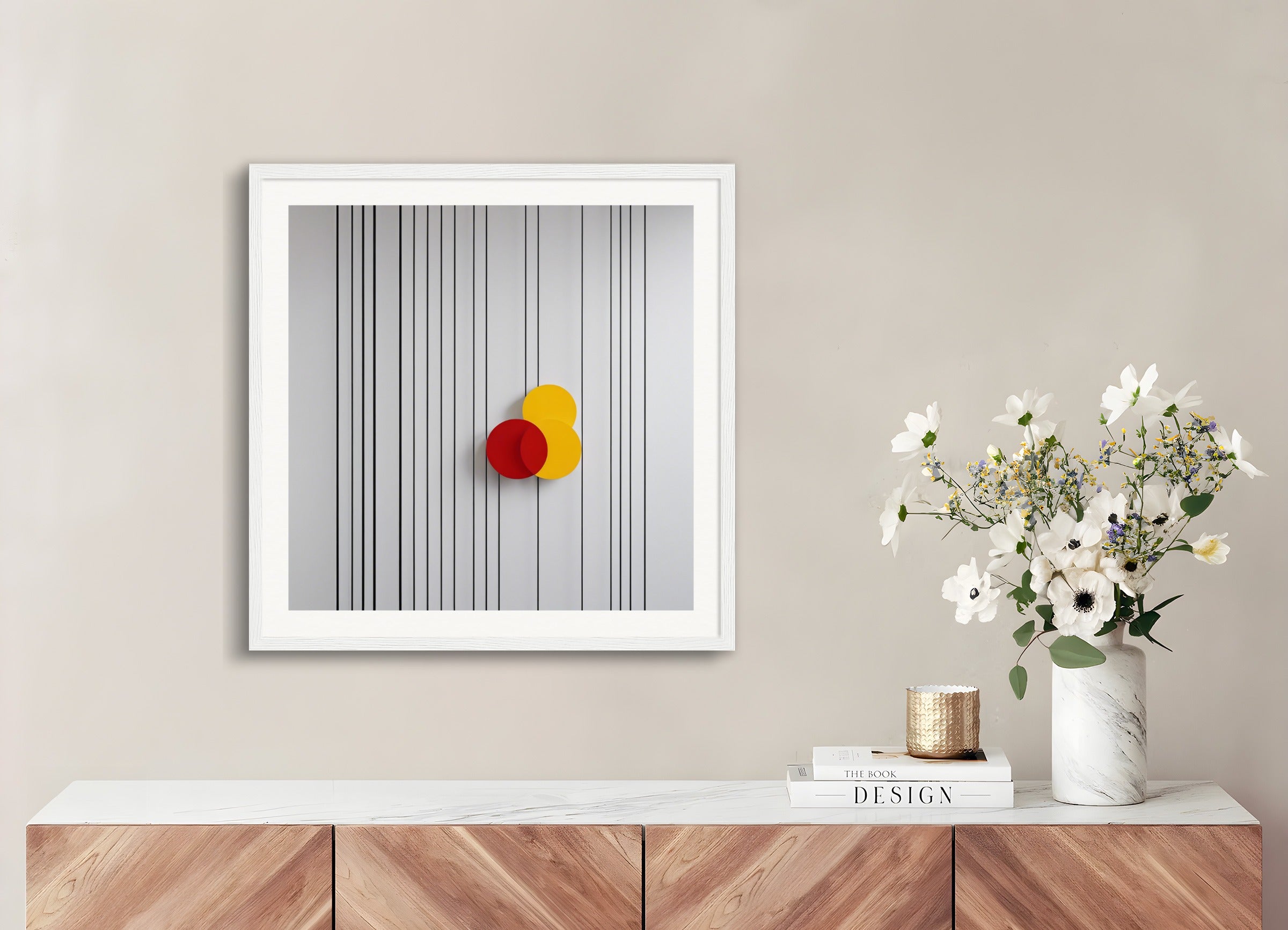 Poster with wood frame: Minimalism art,