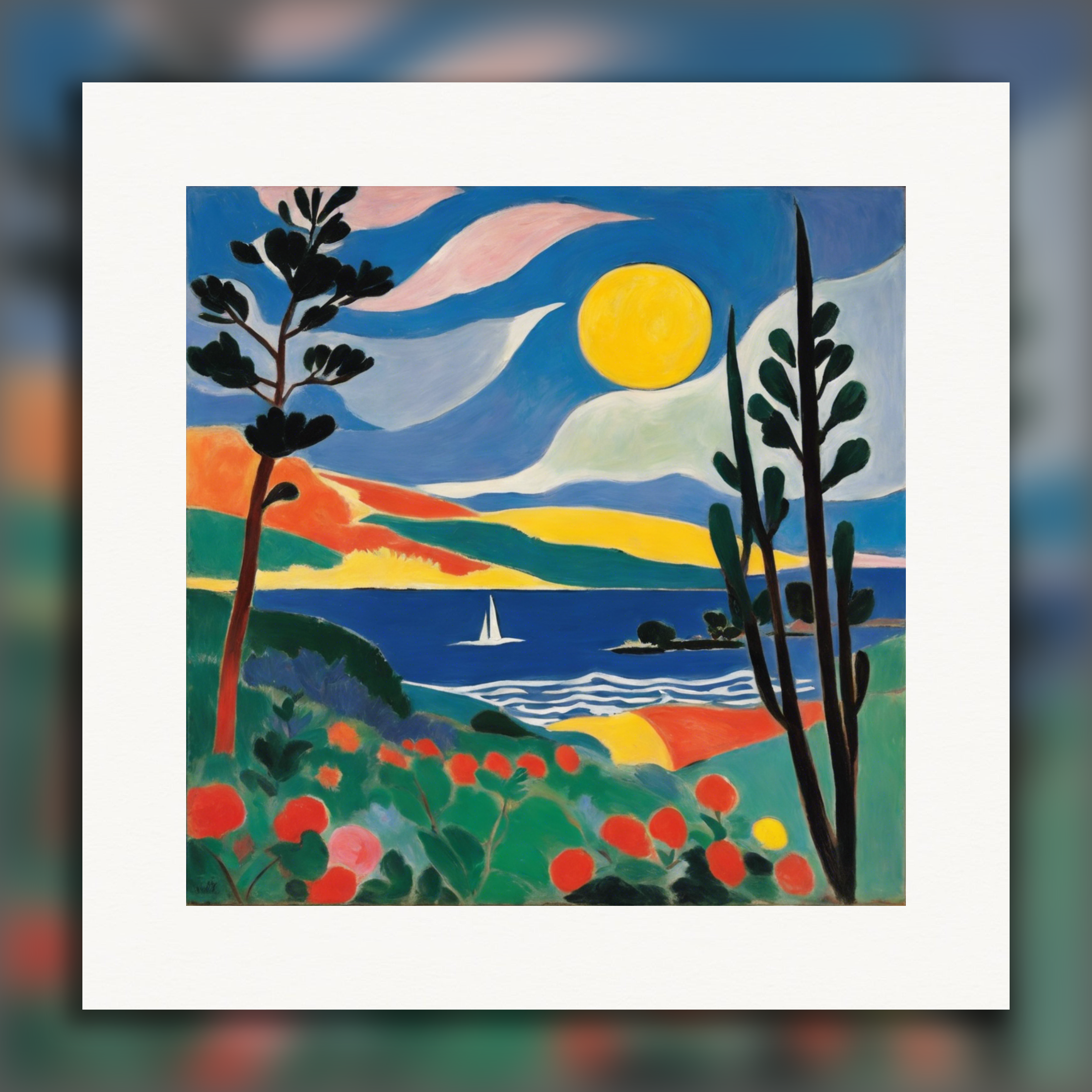 Expressive and abstract shapes, decorative sensitivity, Moon - Poster