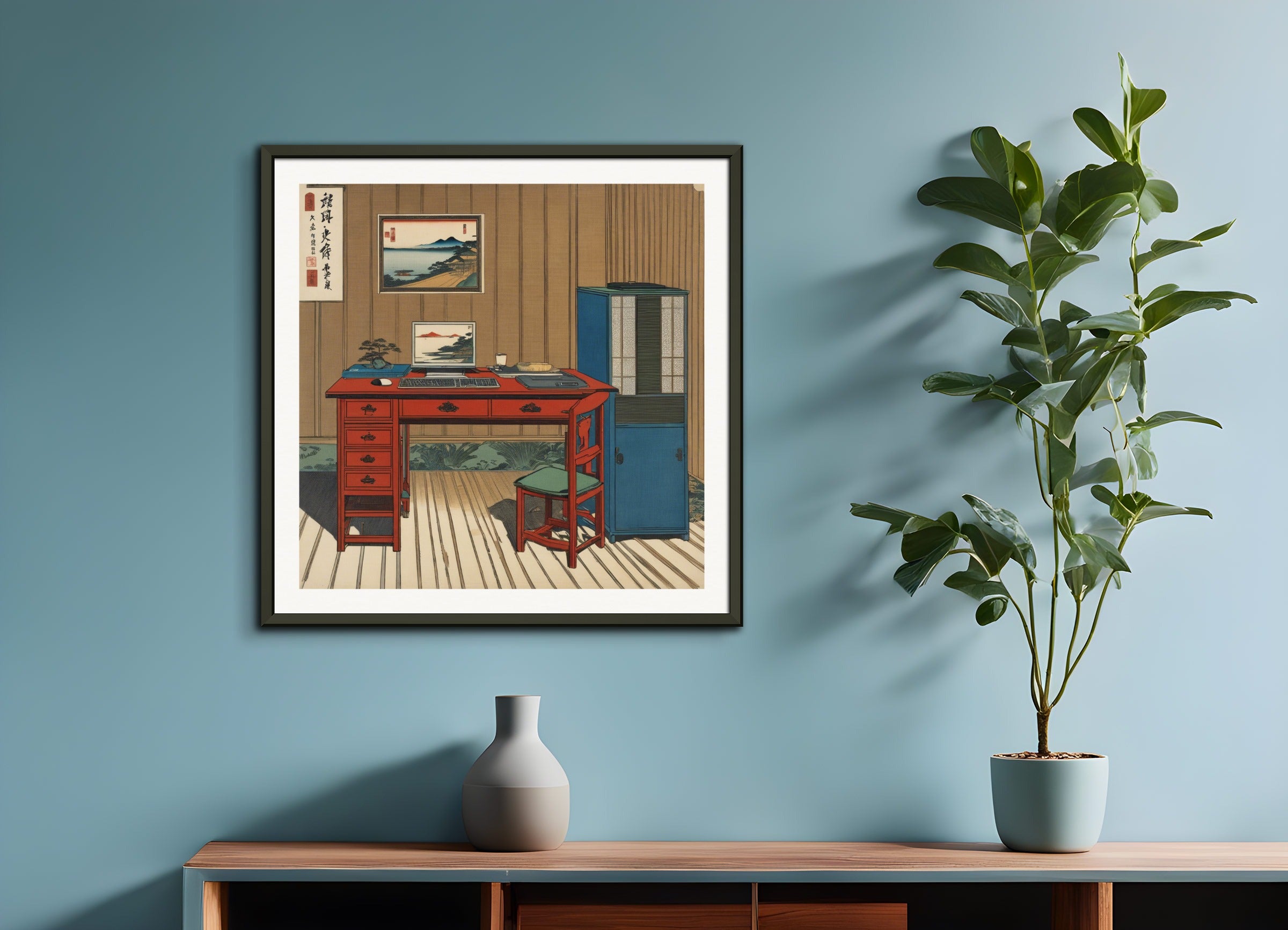 Poster with metal frame: Hiroshige,