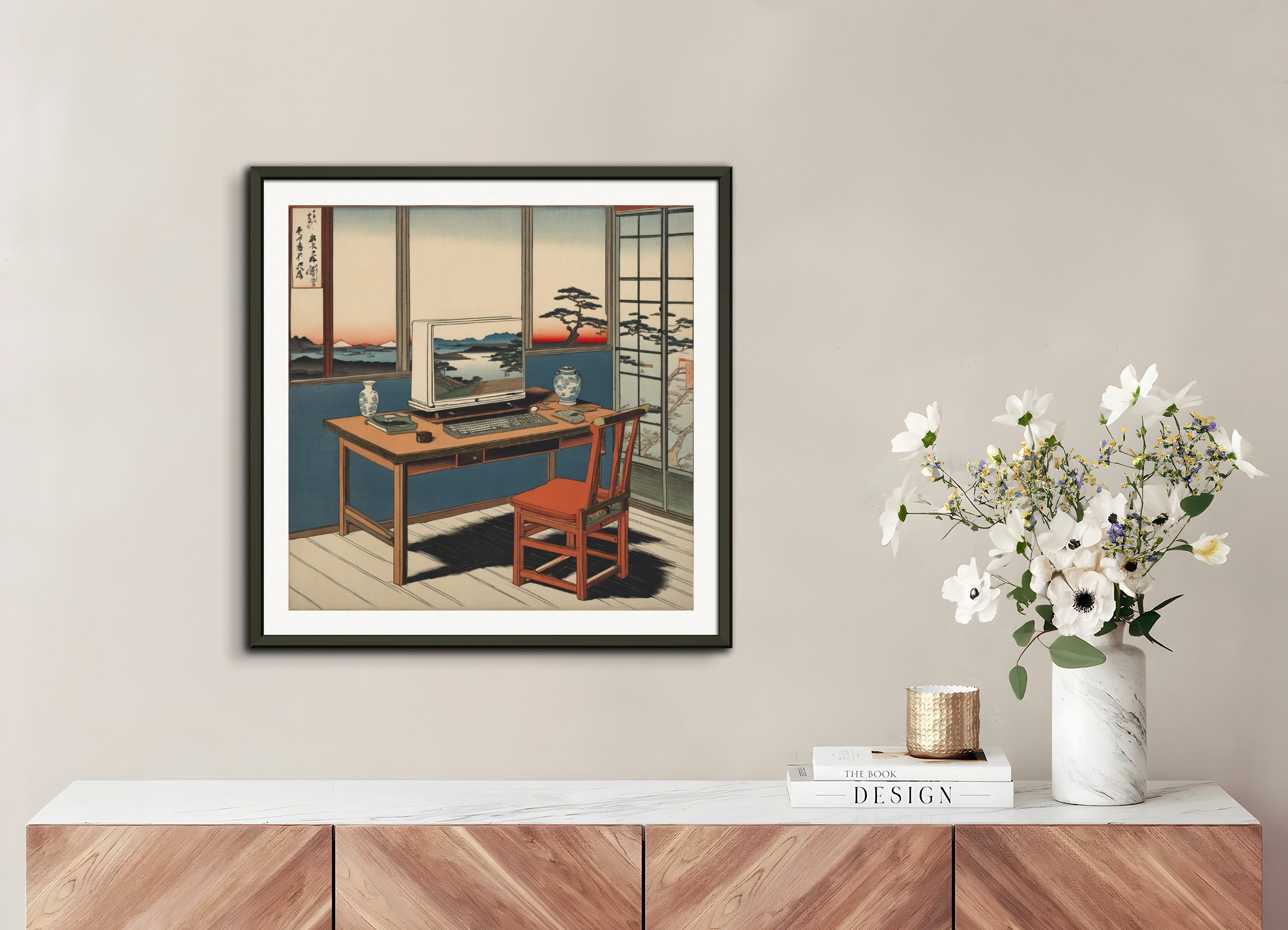 Poster with metal frame: Hiroshige,