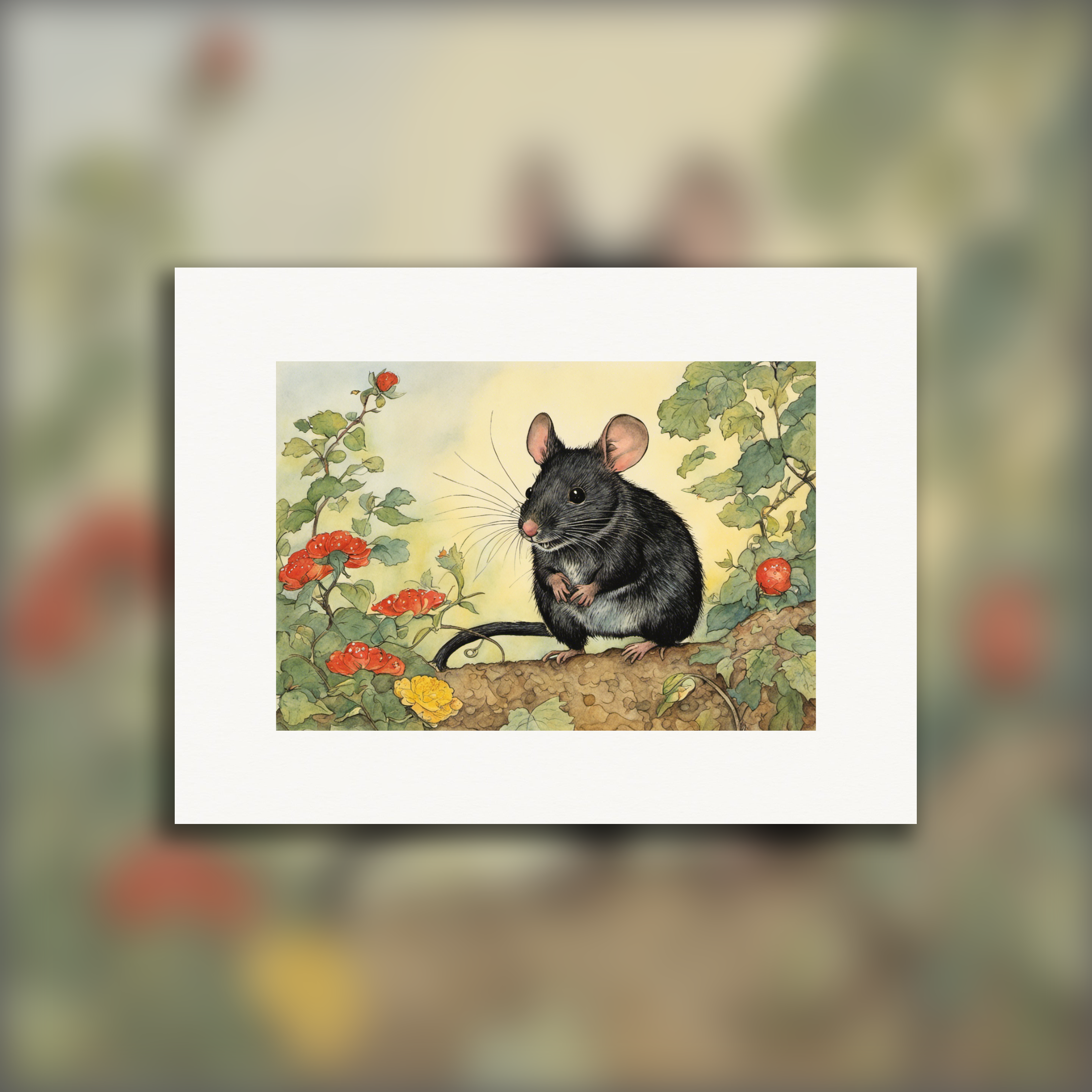 Contemporary American comic strip naive, a mouse - Poster