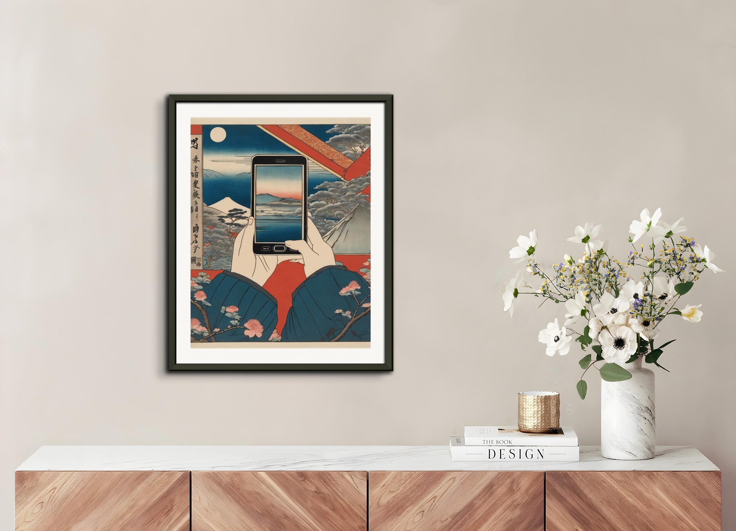 Poster with metal frame: Hiroshige,