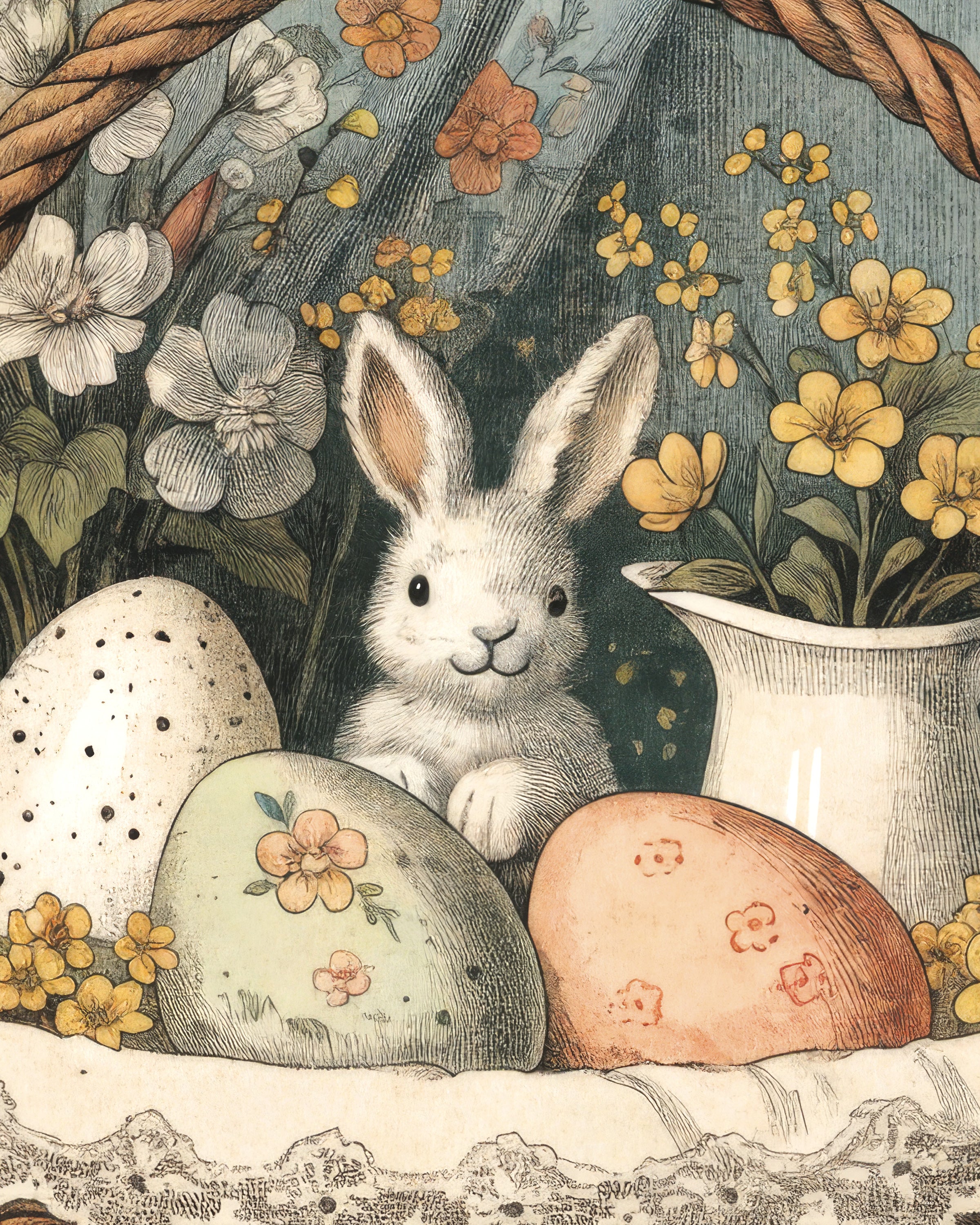 Påskekurv Kanin Poster - Plakat