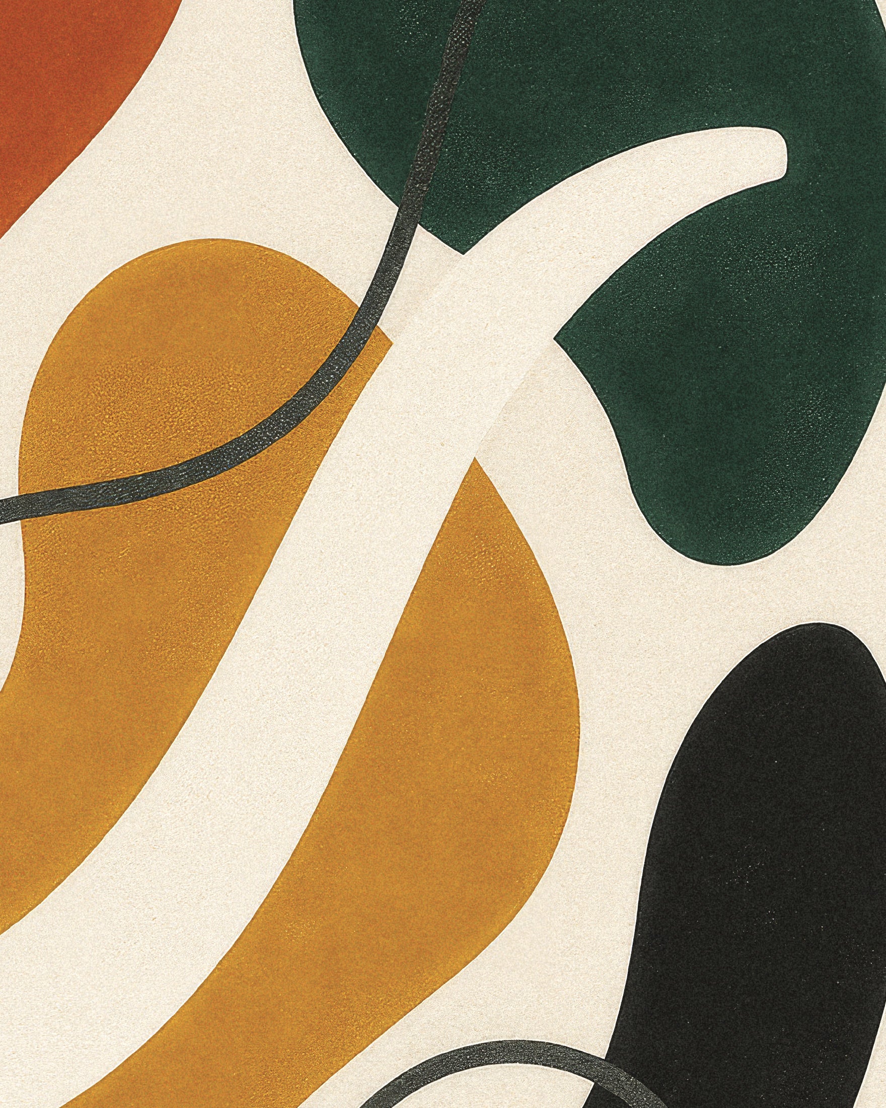 Inflections 02 – fargerik abstrakt poster med organiske former Plakat