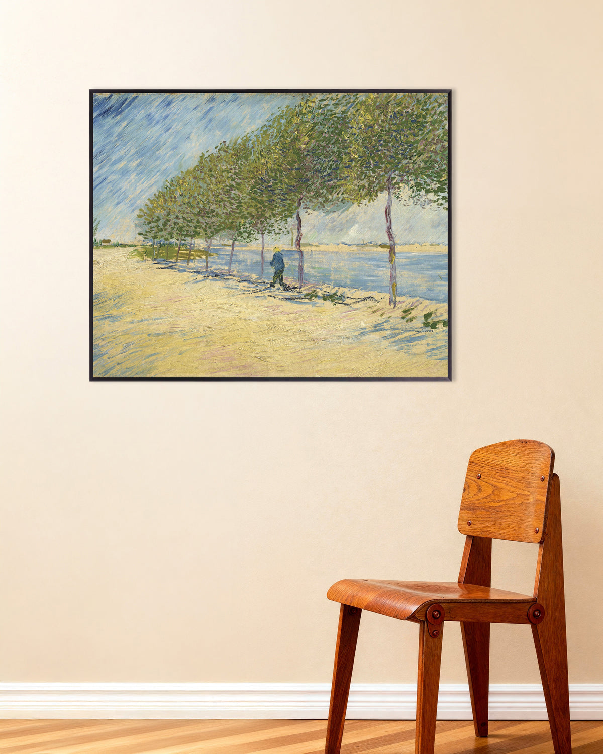Poster av Langs Seinen (1887) av Vincent van Gogh, med metallramme