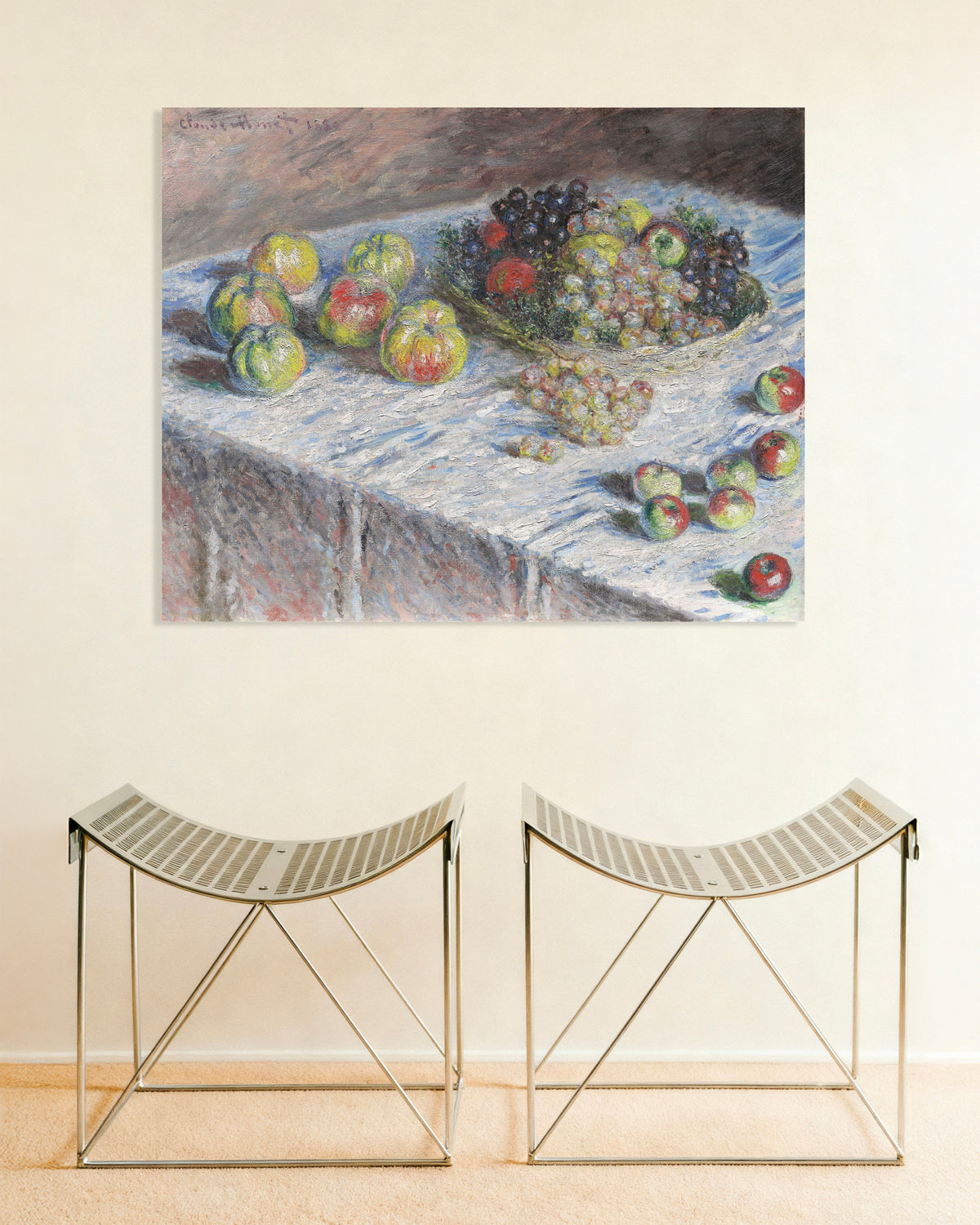 Plakat Epler og druer (1880) av Claude Monet
