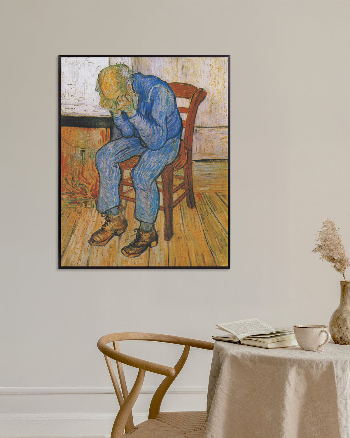 Poster av Ved evighetens port (1890) av Vincent van Gogh, med metallramme