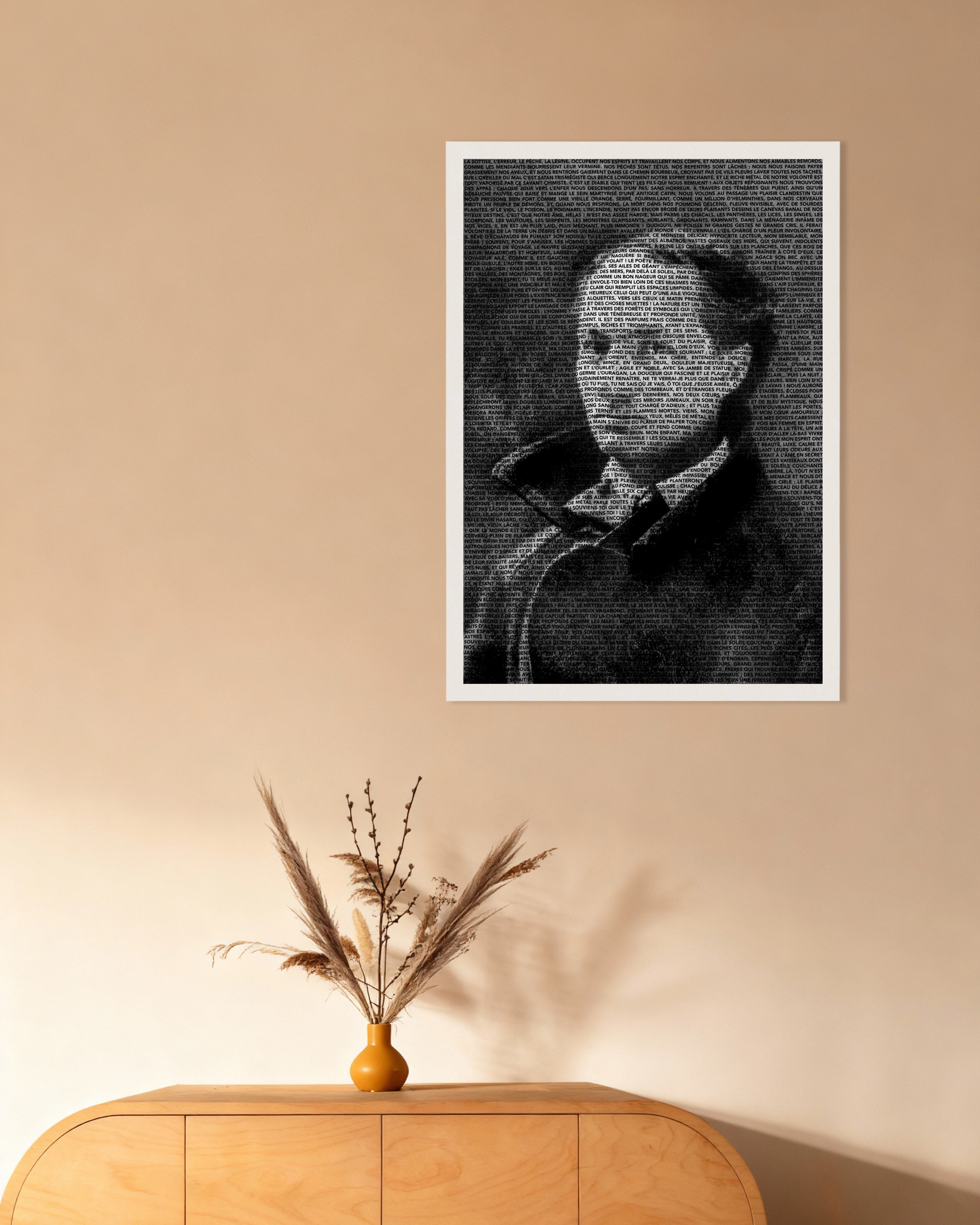 Poster of Baudelaire, Les Fleurs du Mal - Typographic Portrait - Poster