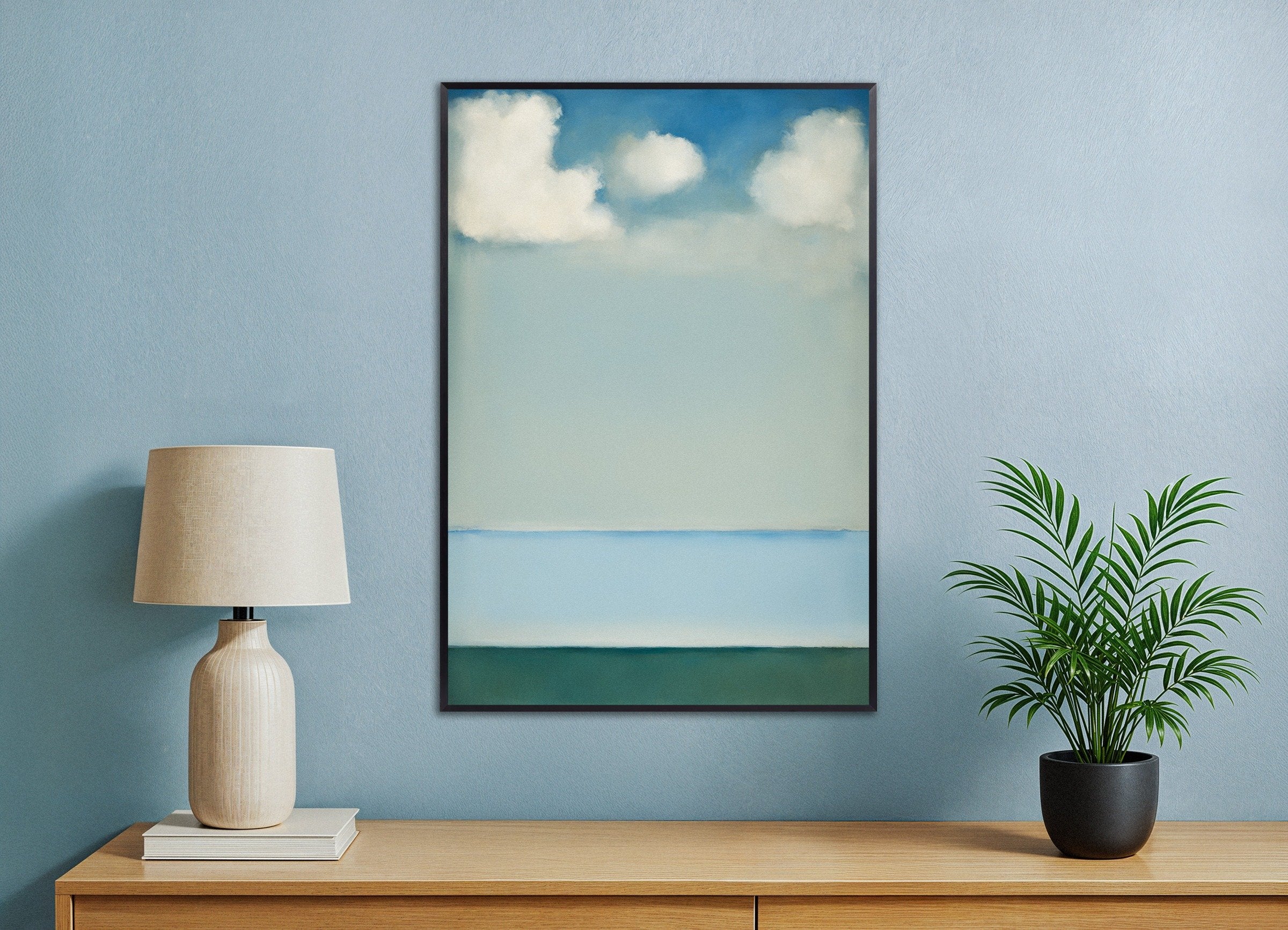 Poster of Blue horizon poster, with metal frame