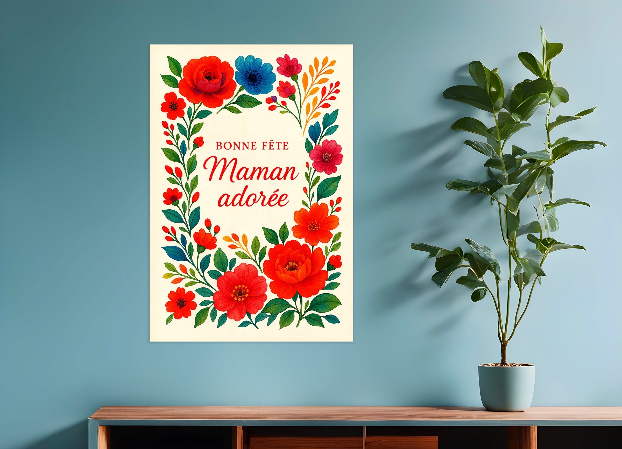 Poster of Bonne fête Maman adorée – French Mother's Day Print