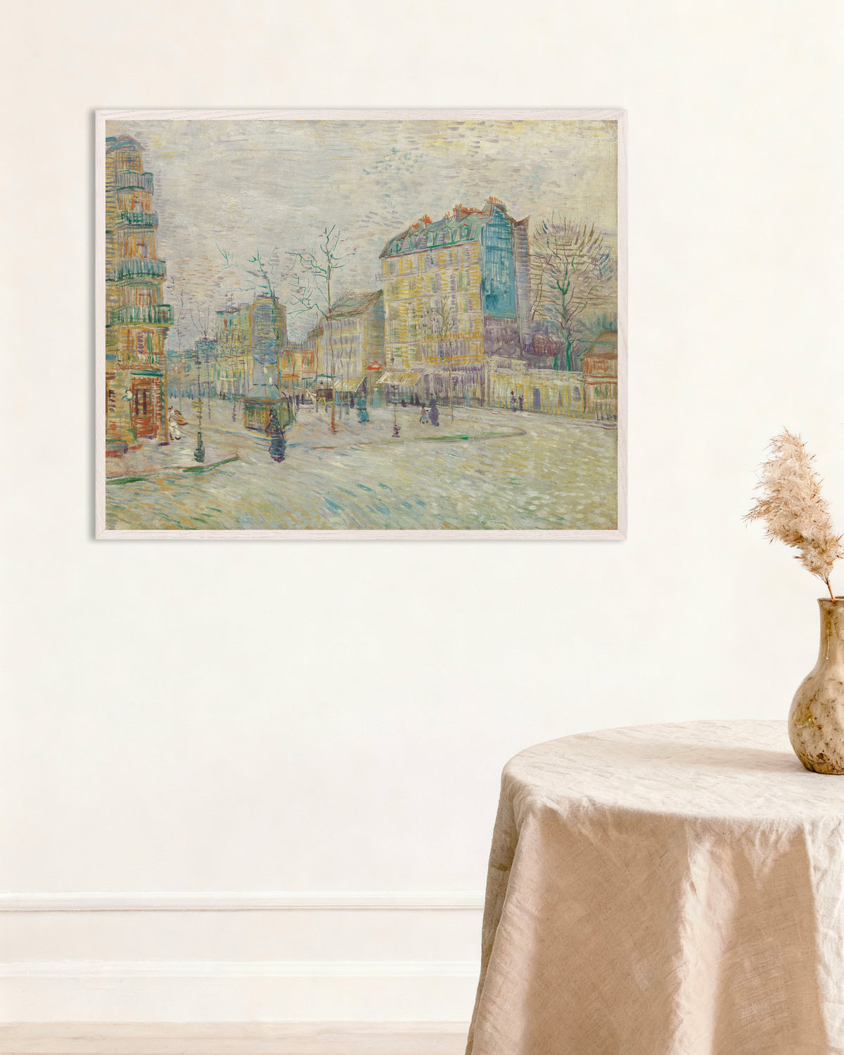Poster av Boulevard de Clichy (1887) av Vincent van Gogh, med hvit treramme