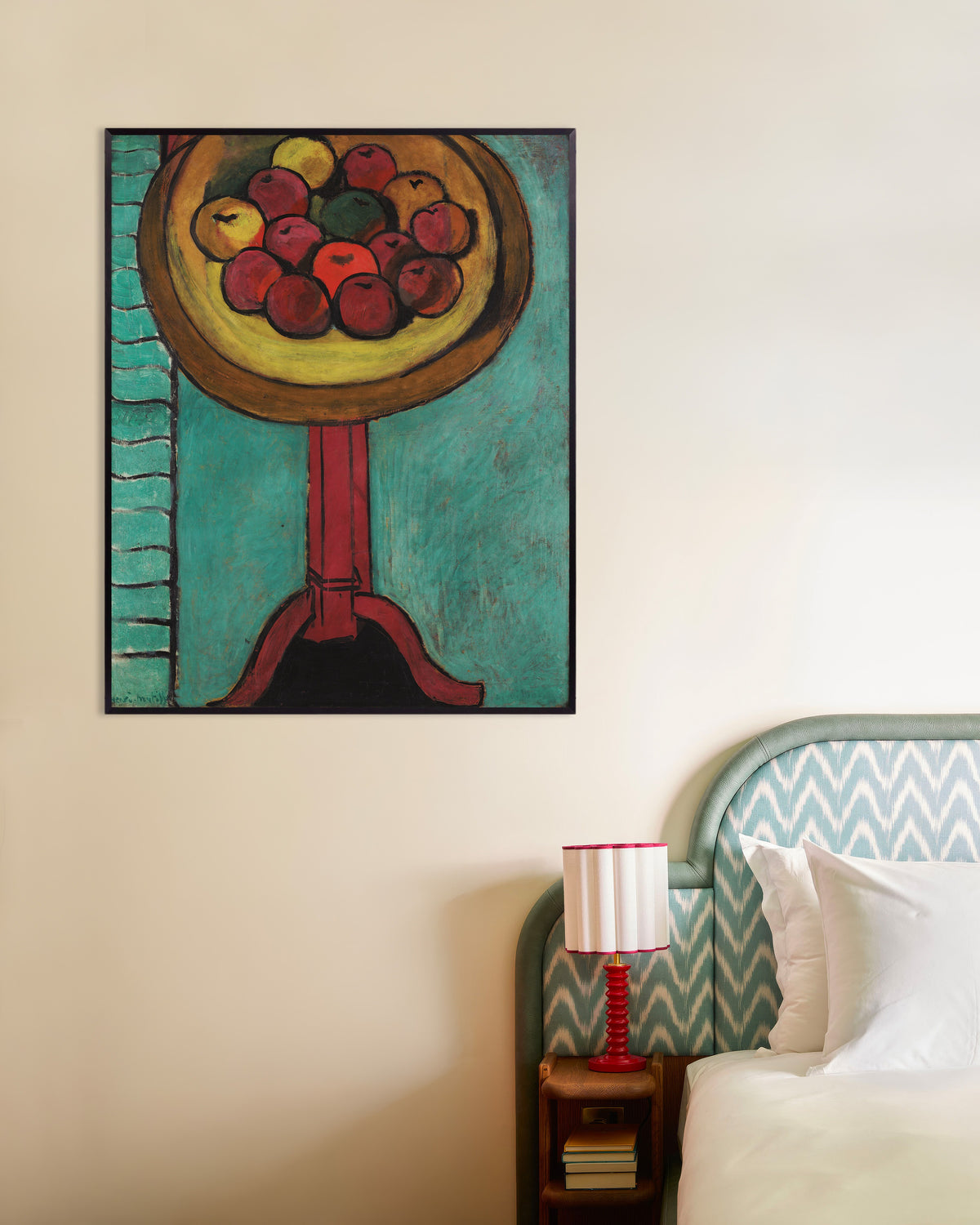 Poster av Eplebolle på et bord (1916) av Henri Matisse, med metallramme