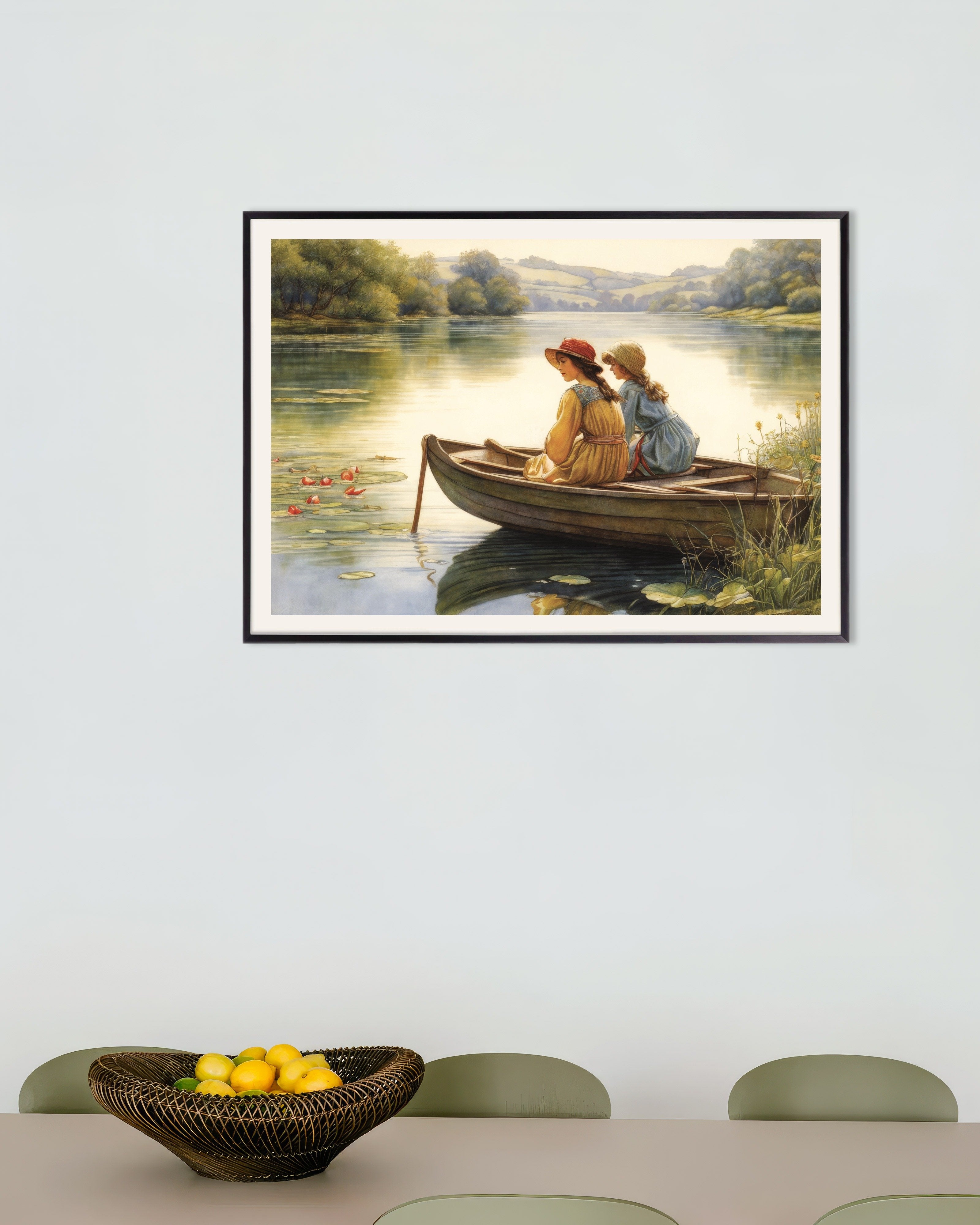 Poster of British natural and poetic illustrations, Lake - Poster, with metal frame