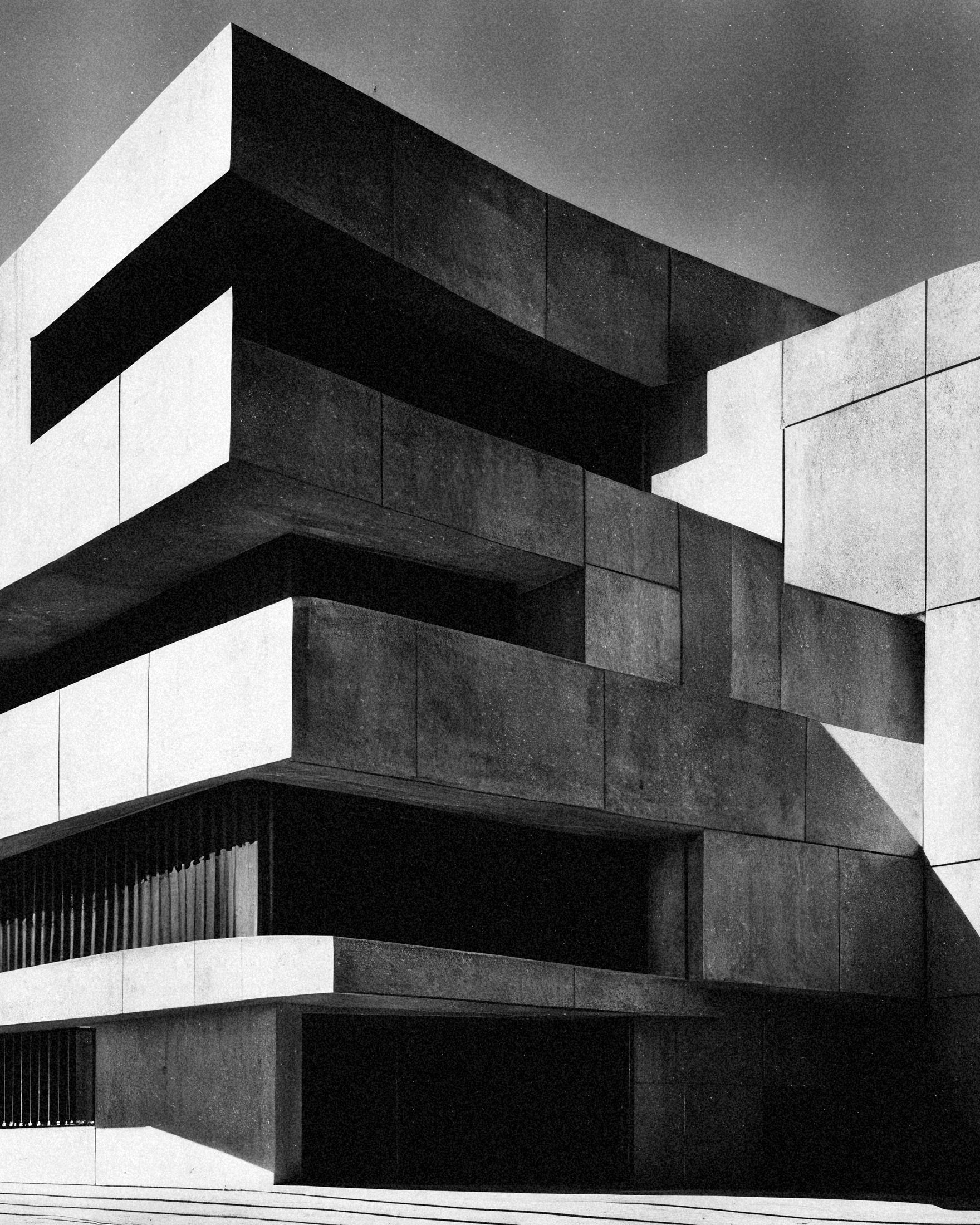 Brutalist architecture poster – Modern concrete design