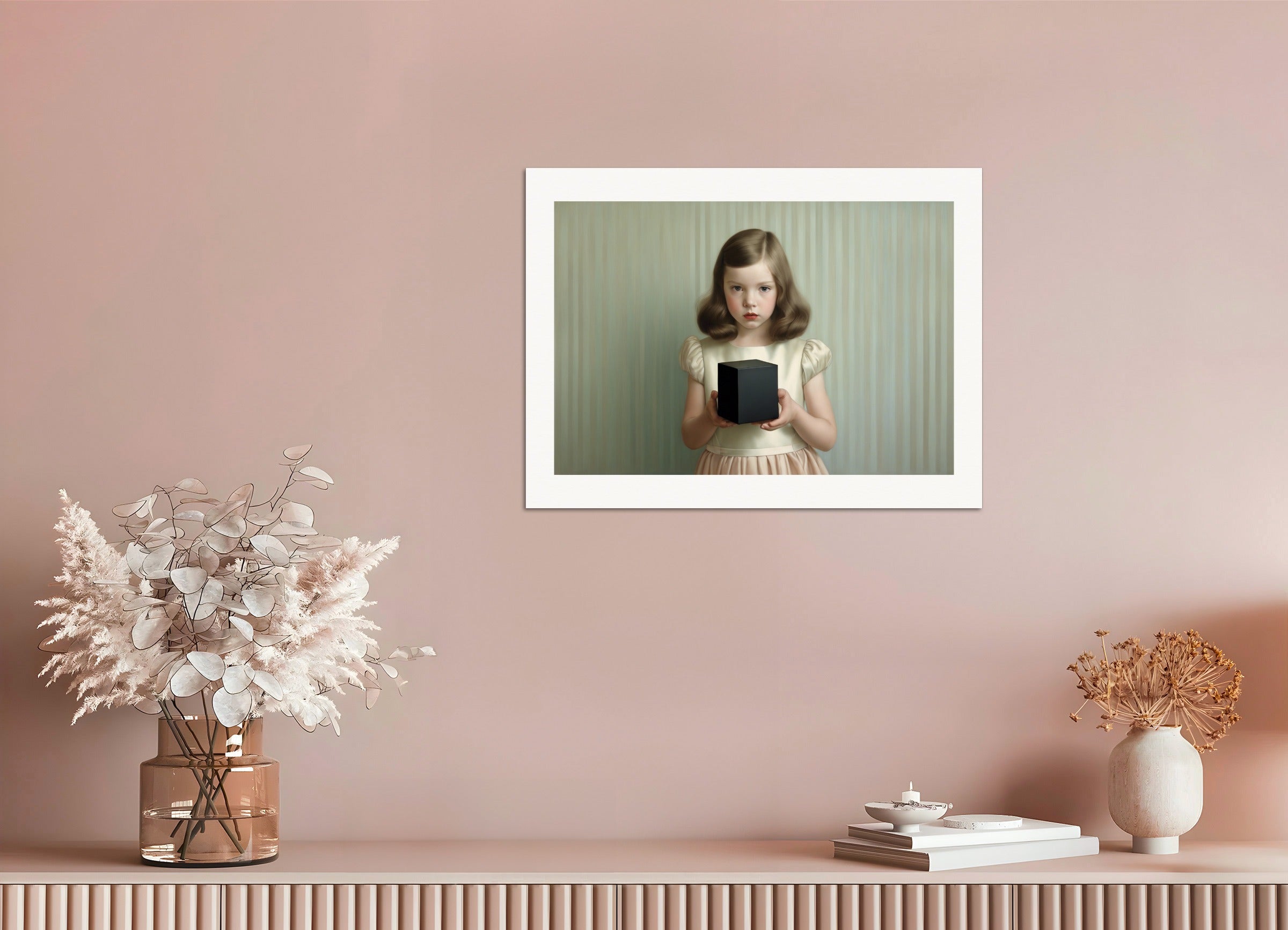 Poster: Formal portraits of children with aristocratic rigidity,