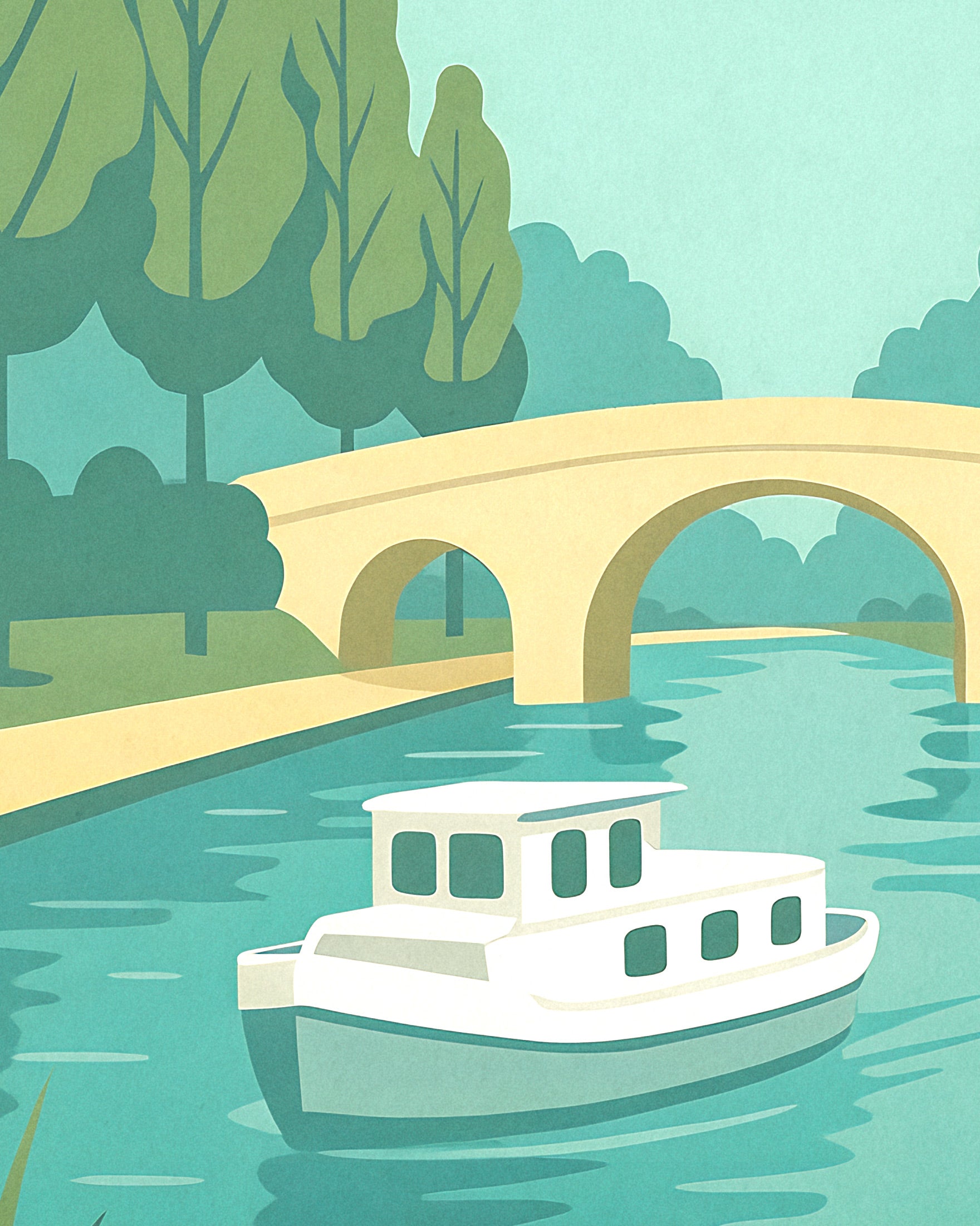 Canal du Midi Reiseplakat - Fransk Vannvei