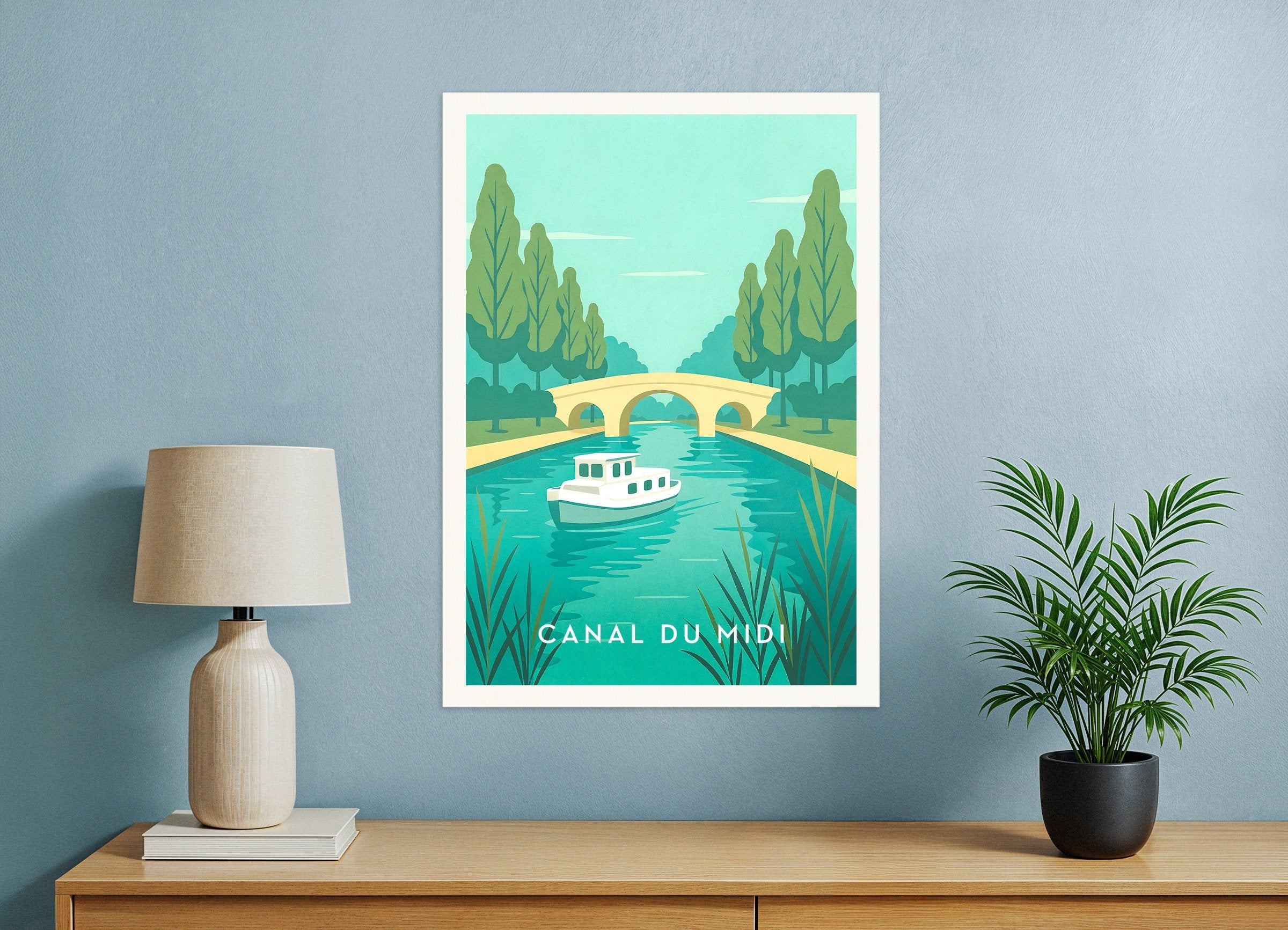 Poster of Canal du Midi Travel Poster - French Waterway