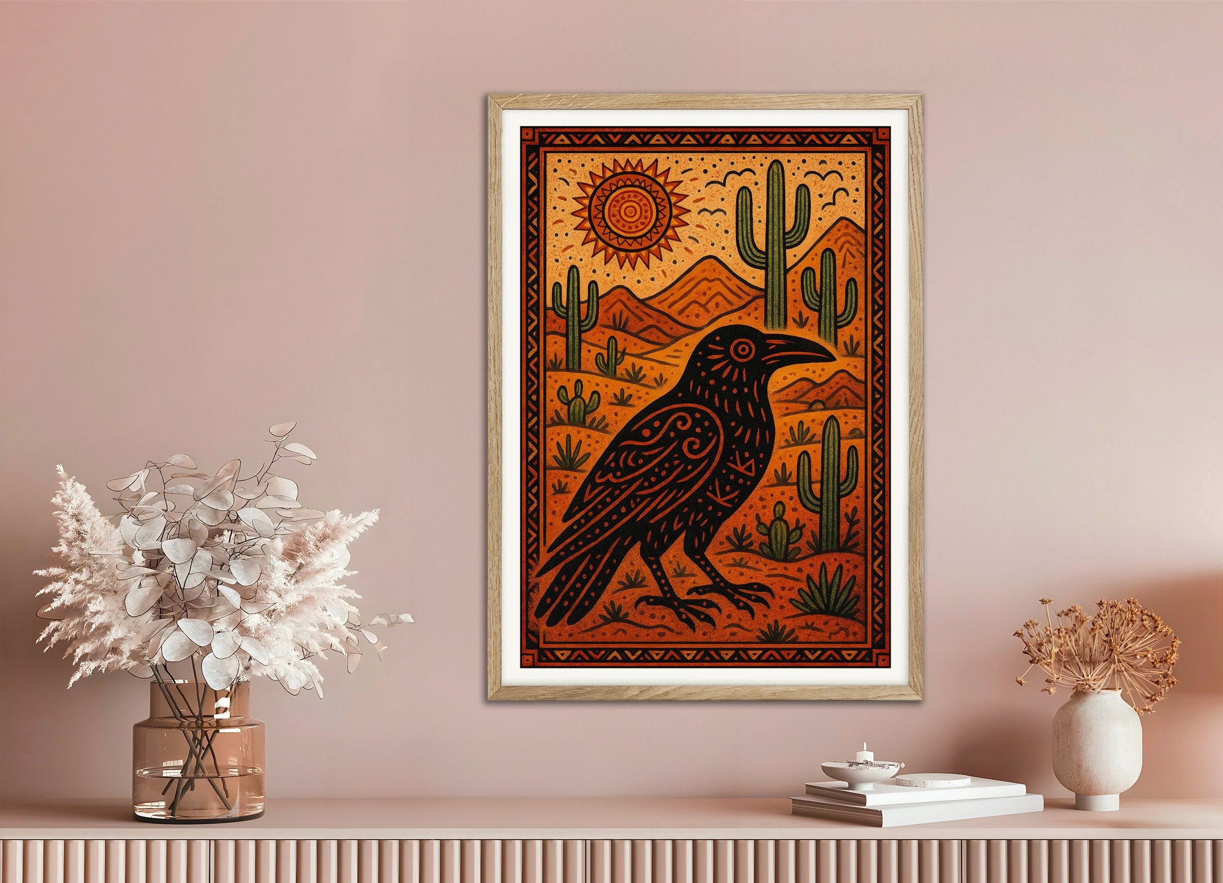 Poster of Carlos Castaneda "Power of Silence" Quote Poster, with natural wooden frame