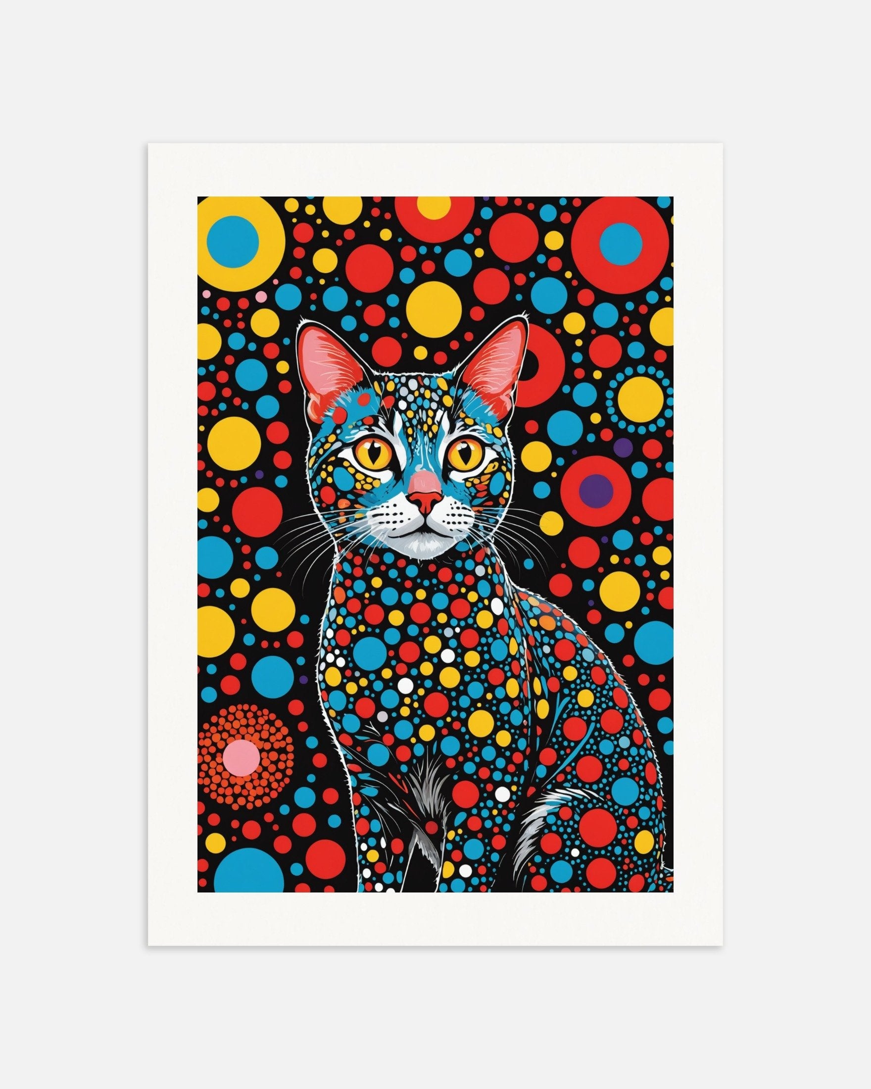 Poster of Cat and colorful dots, thumbnail