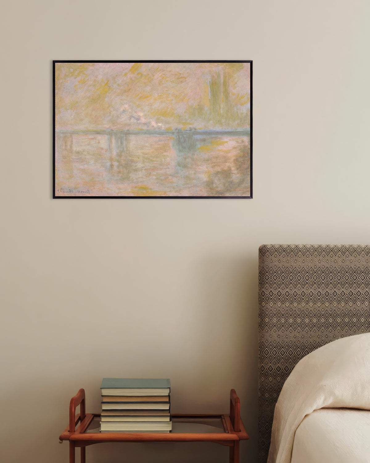 Poster of Charing Cross Bridge, London (c. 1902) by Claude Monet, with metal frame