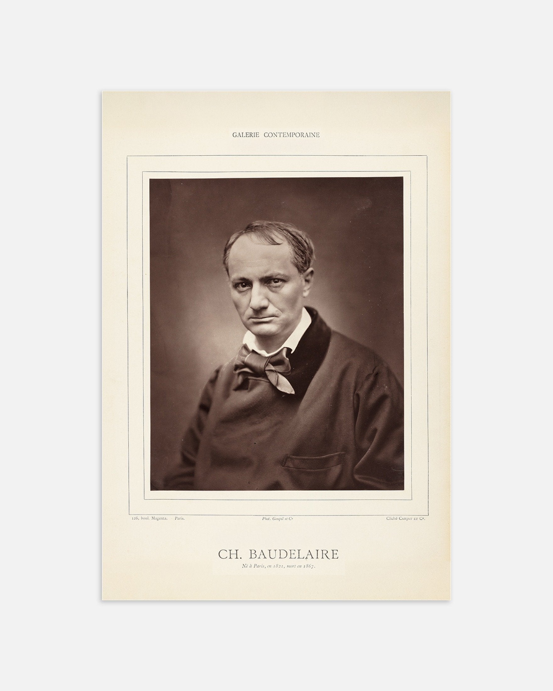 Poster of Charles Baudelaire, portrait by Étienne Carjat, thumbnail