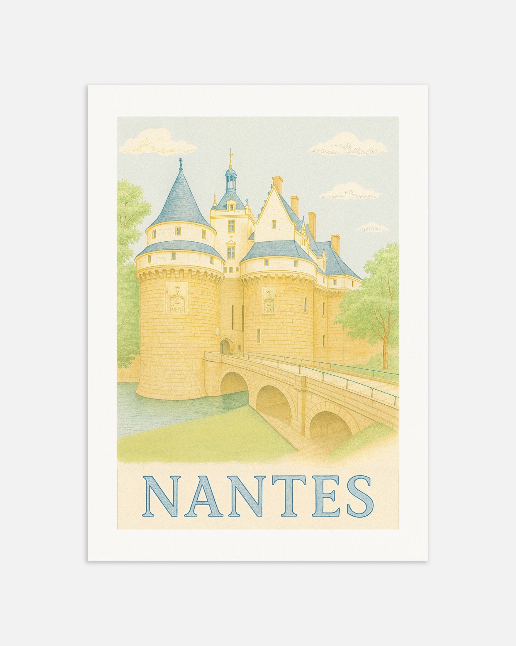 Poster Vintage Nantes 1910 Bretagne – Affiche HQ 40x60cm, PostersAndCo, NEUF
