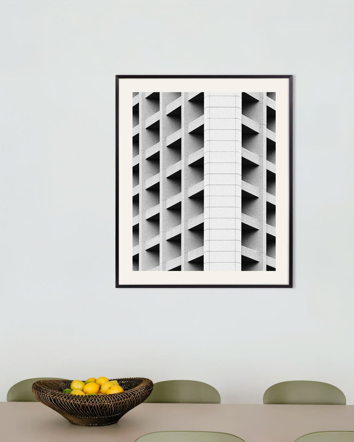 Poster of Coffered Facade With White Spine, with metal frame