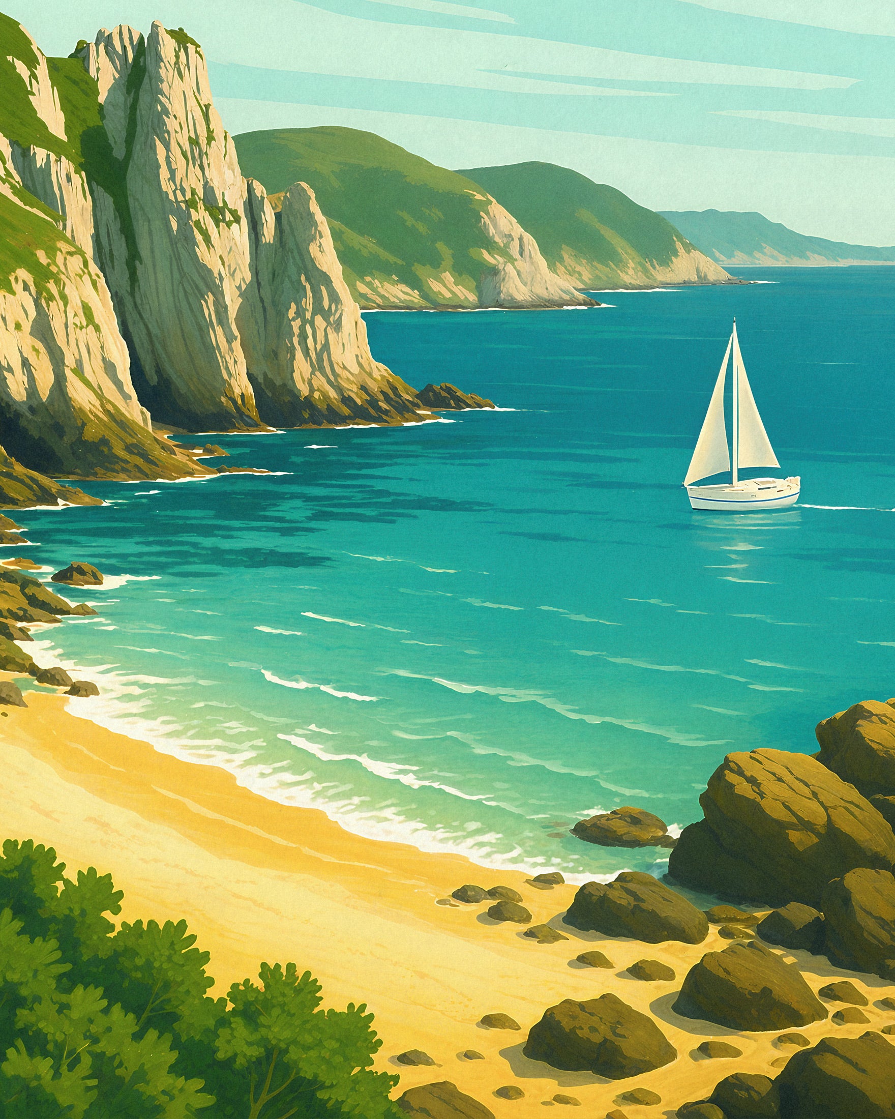 Crozon Reiseplakat - Bretagnes kyst
