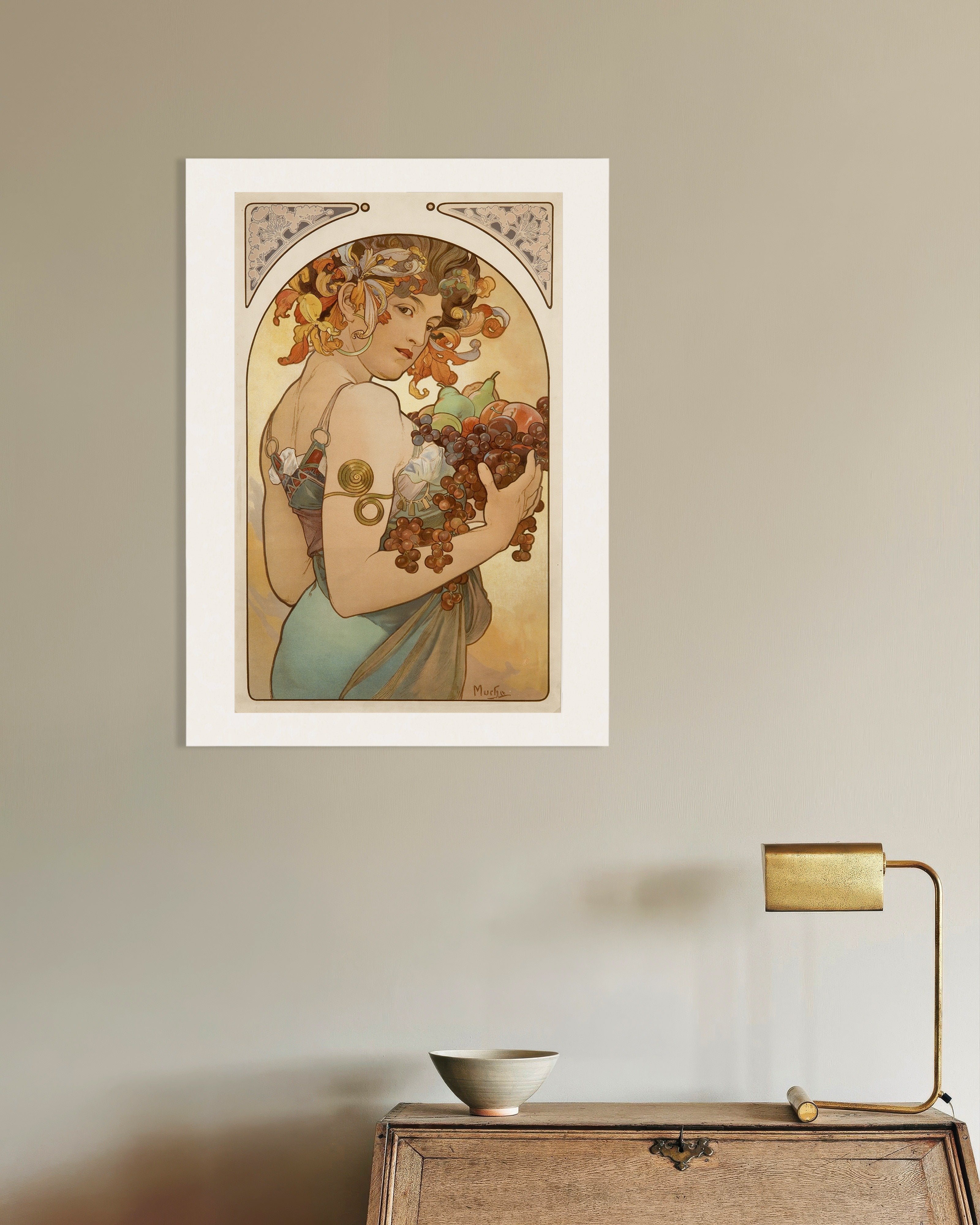 Poster of Fruits by Alfons Mucha - Print