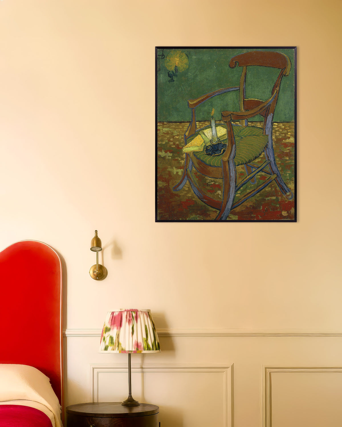 Poster av Gauguins stol (1888) av Vincent van Gogh, med metallramme