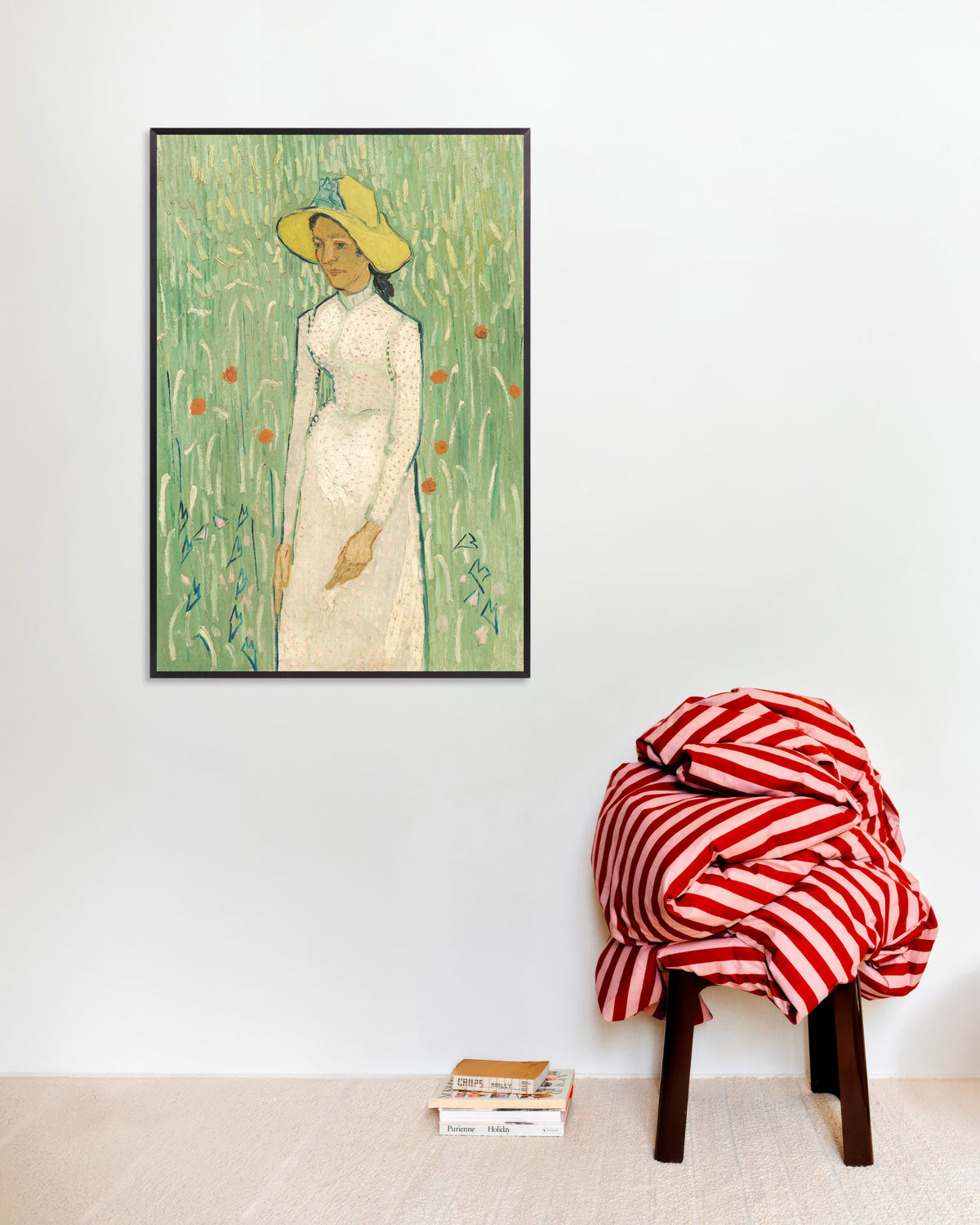 Poster av Jente i hvitt (1890) av Vincent van Gogh, med metallramme
