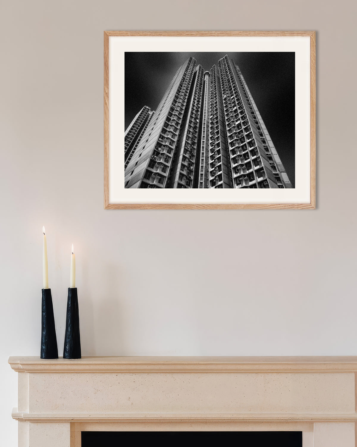 Poster of High-Rise Canyon, with natural wooden frame