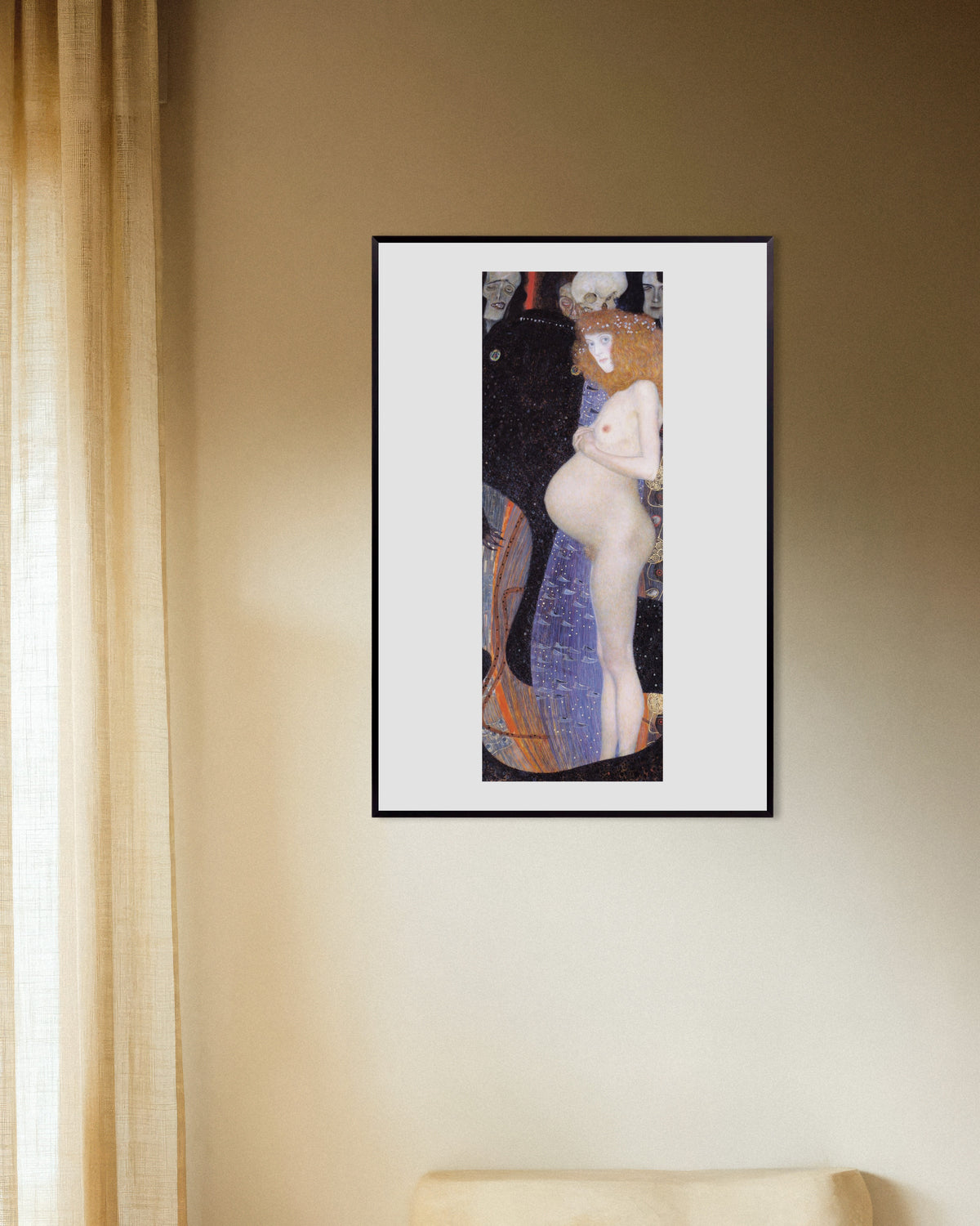 Plakat Håpet I (1903) av Gustav Klimt med metallramme