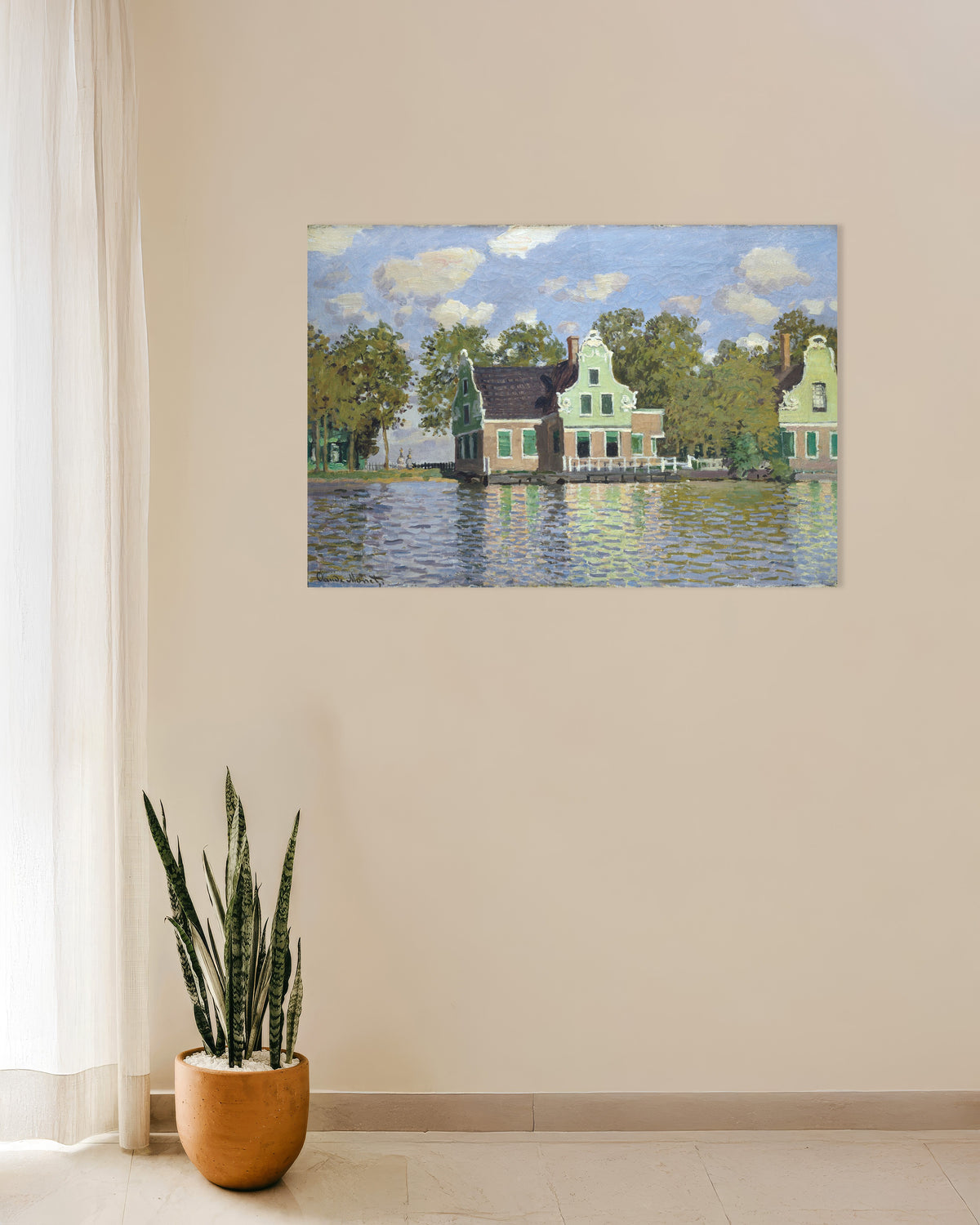 Plakat Hus ved bredden av Zaan (1871) av Claude Monet
