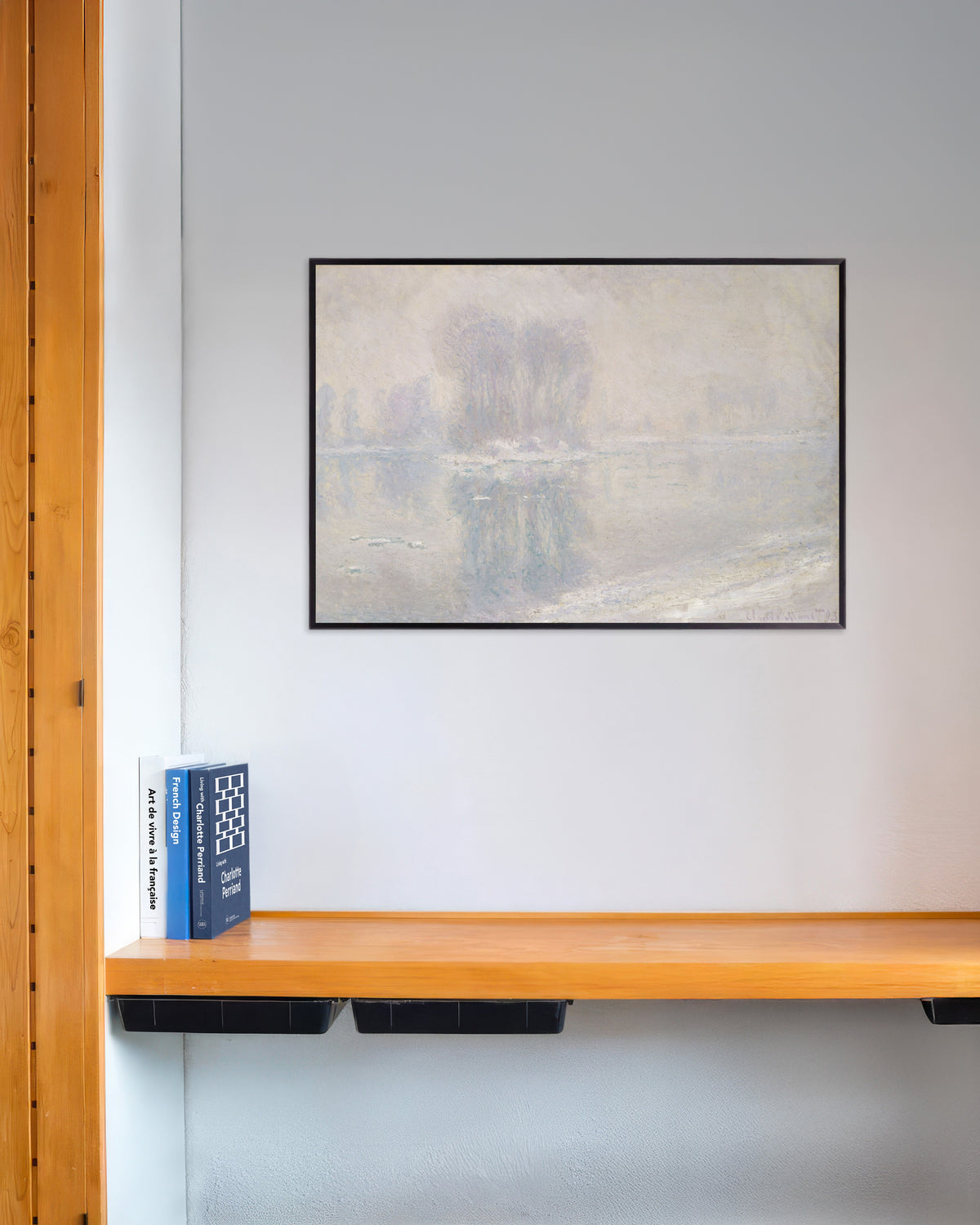 Plakat Isflak (1893) av Claude Monet med metallramme