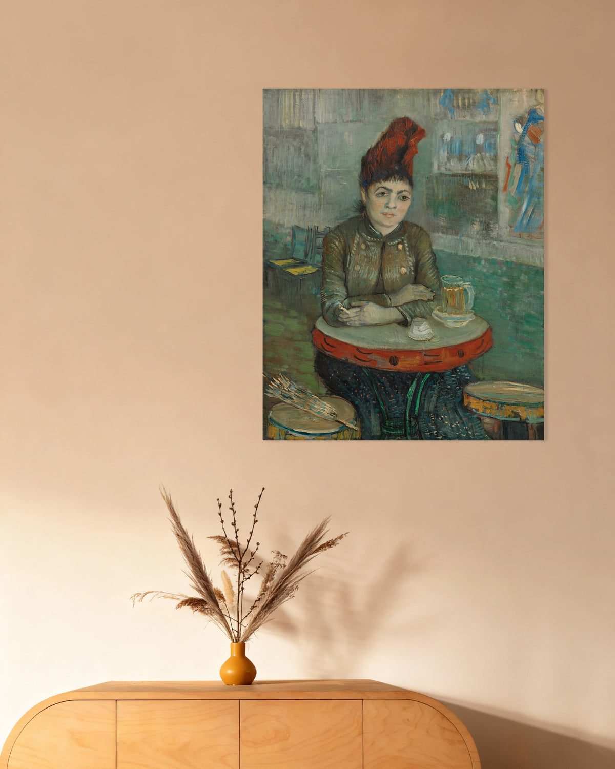 Poster av På kafeen, Agostina Segatori i Le Tambourin (1887) av Vincent van Gogh