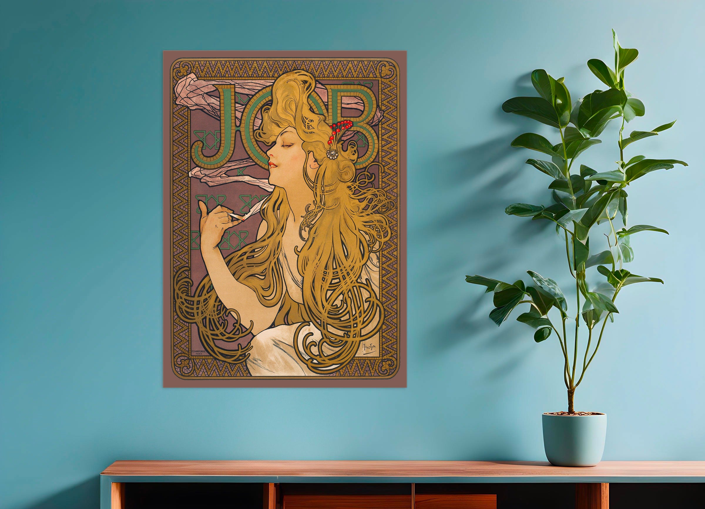 Job (1896) av Alfons Mucha - Plakat