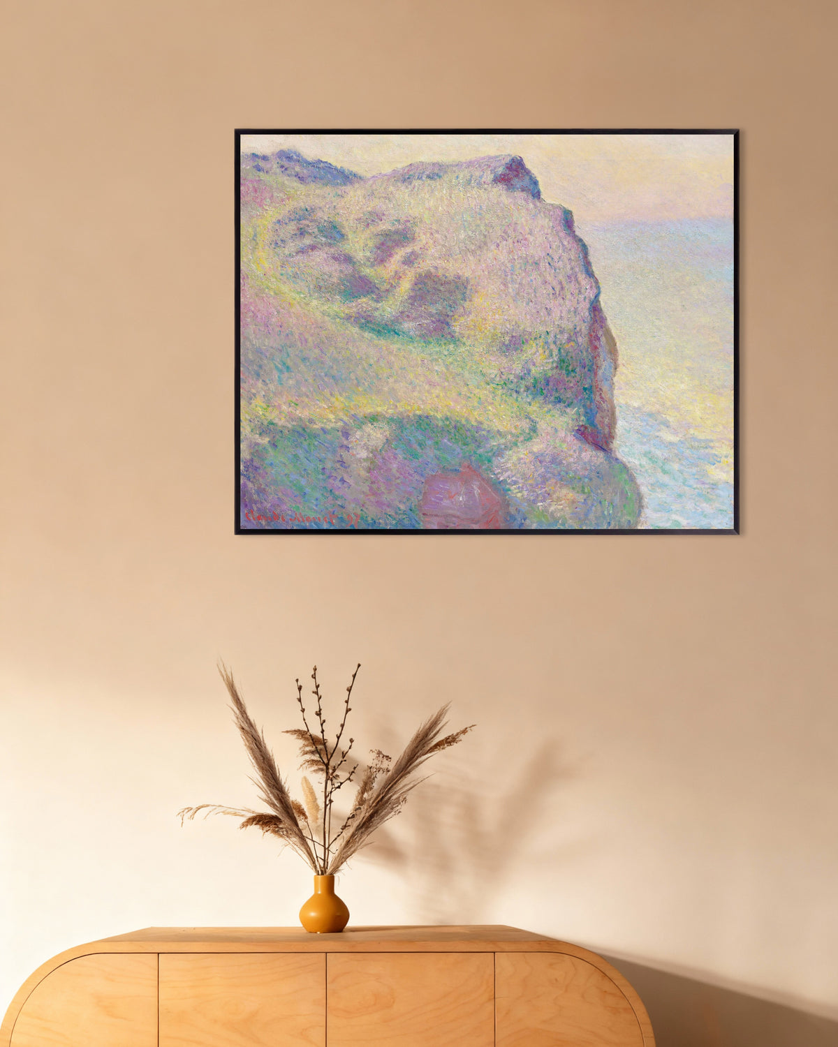 Poster of La Pointe du Petit Ailly (1897) by Claude Monet, with metal frame
