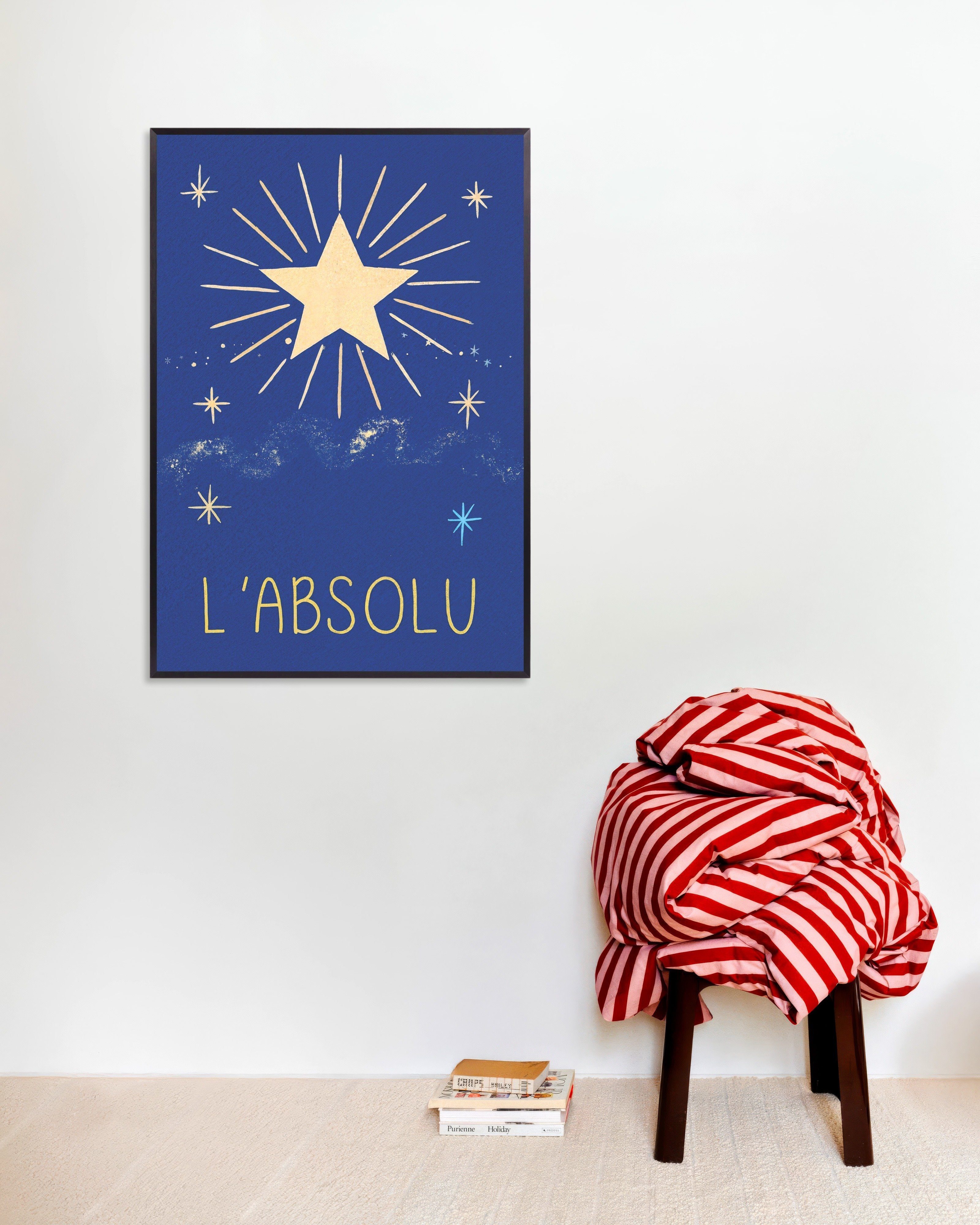Poster of L'Absolu - Celestial French Typography Poster, with metal frame