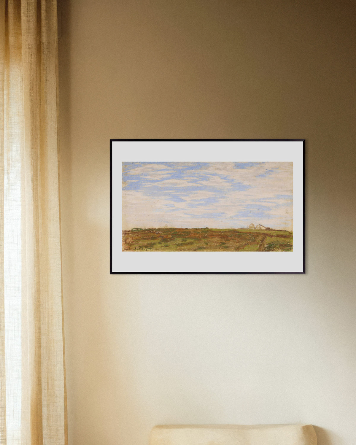 Poster of Landscape (1864–1866) by Claude Monet, with metal frame