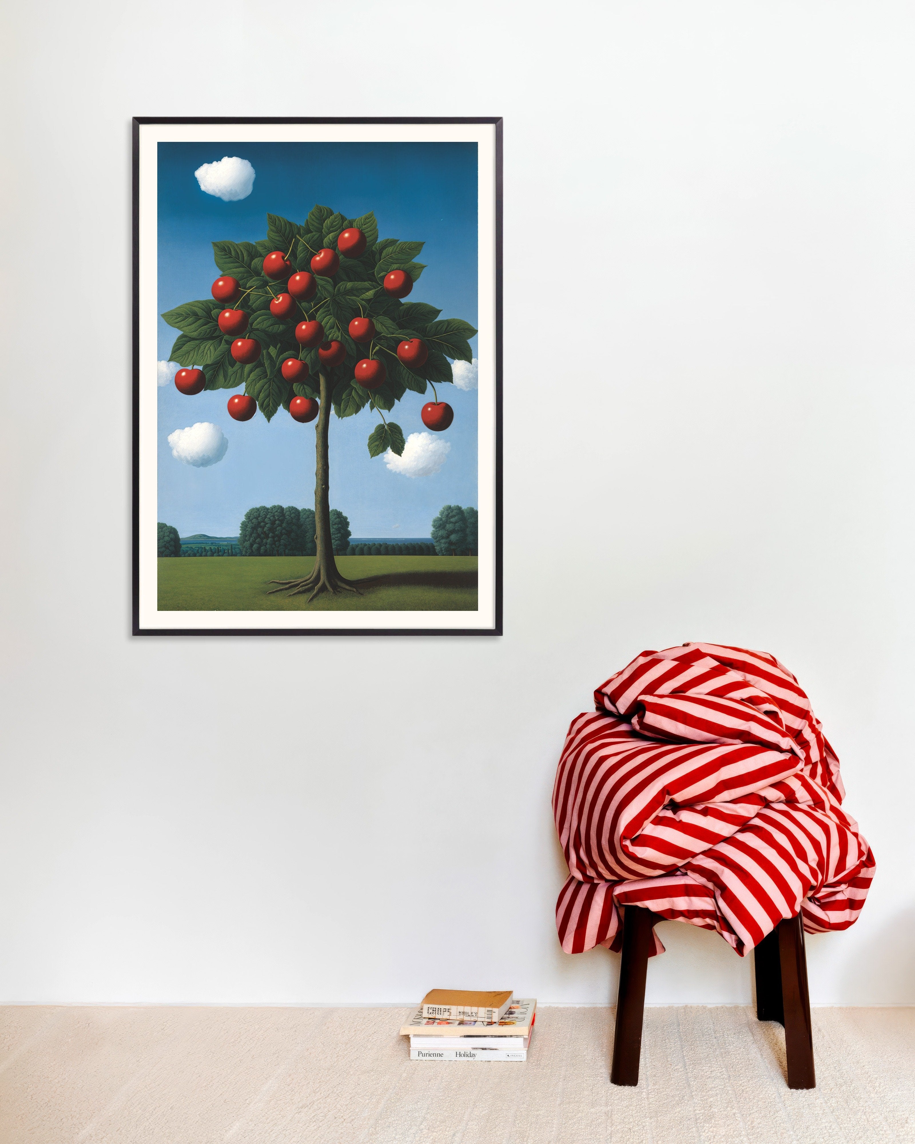 Poster of Le Cerisier - Surreal Cherry Tree Poster, with metal frame
