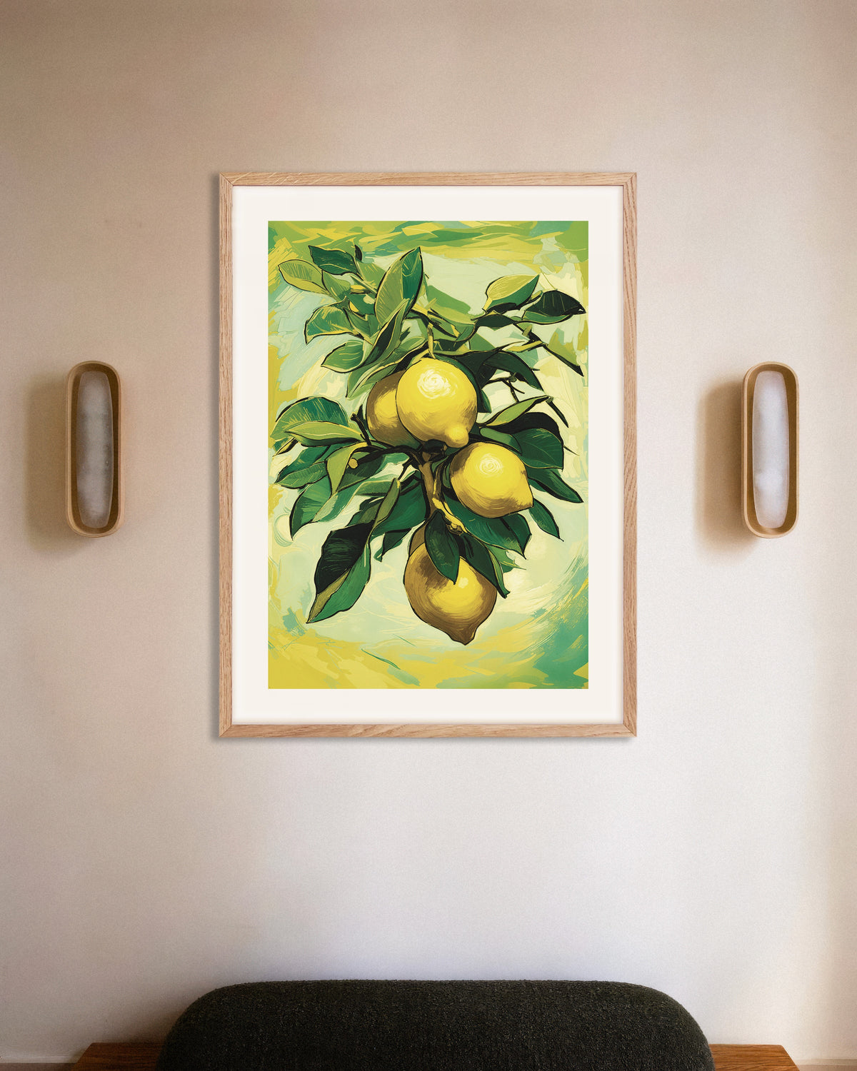Poster of Lemons of Sorrento - Poster, with natural wooden frame