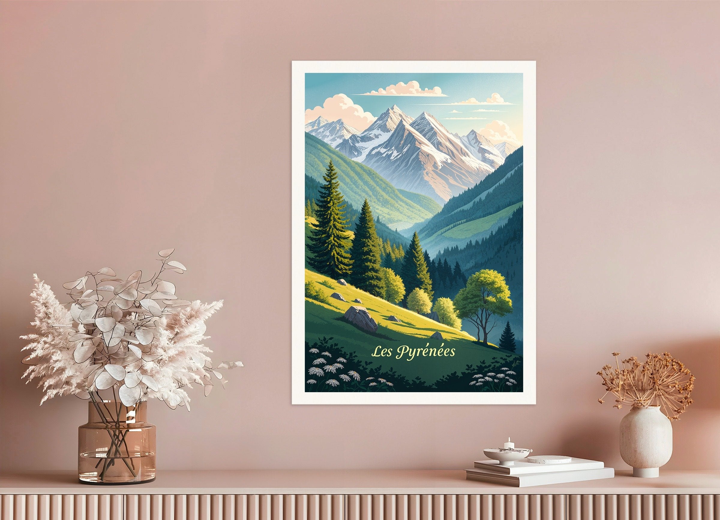 Poster of Les Pyrénées – Scenic Mountain Landscape Poster